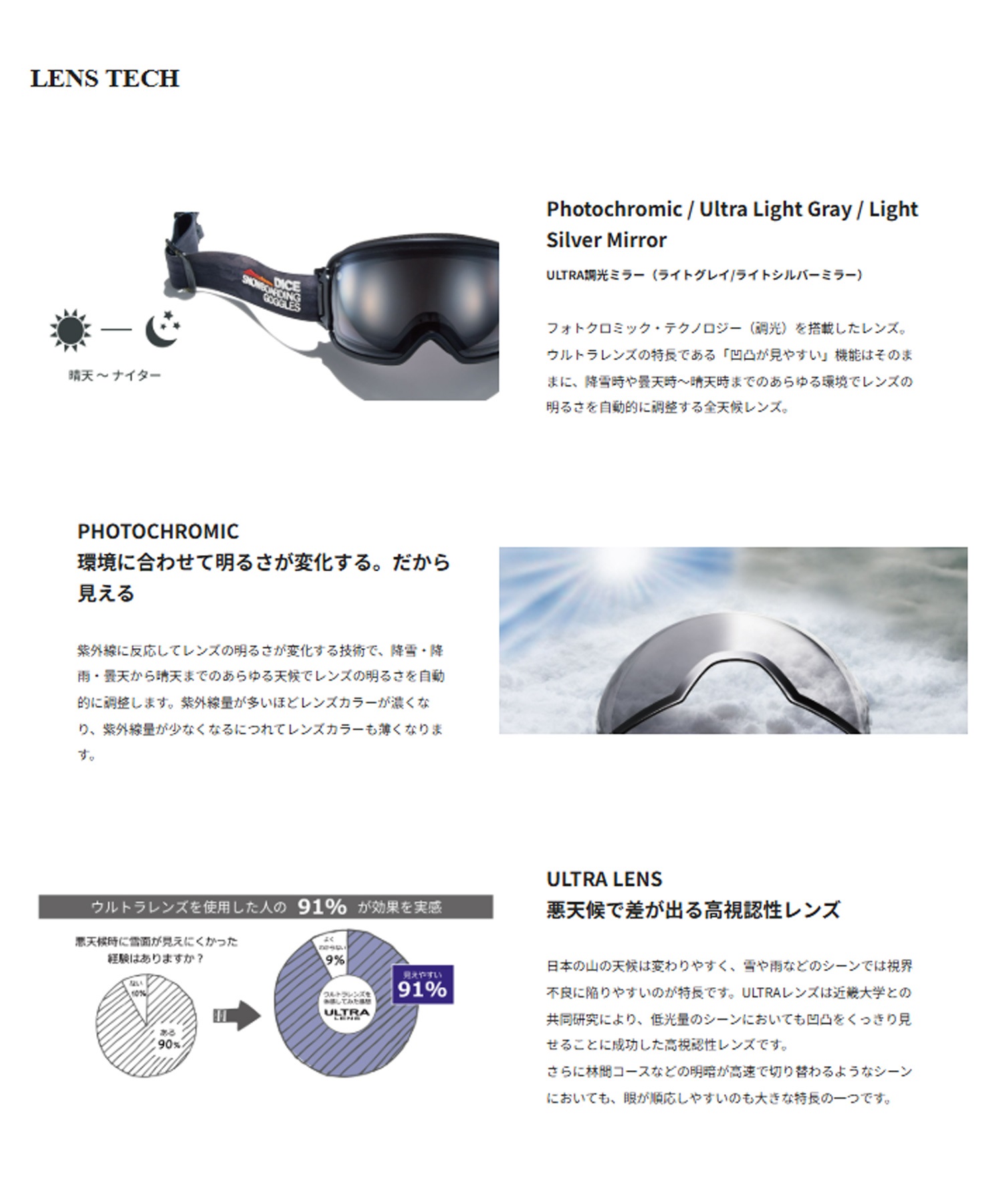 DICE ダイス BANK スノーボード ゴーグル ユニセックス ムラサキ