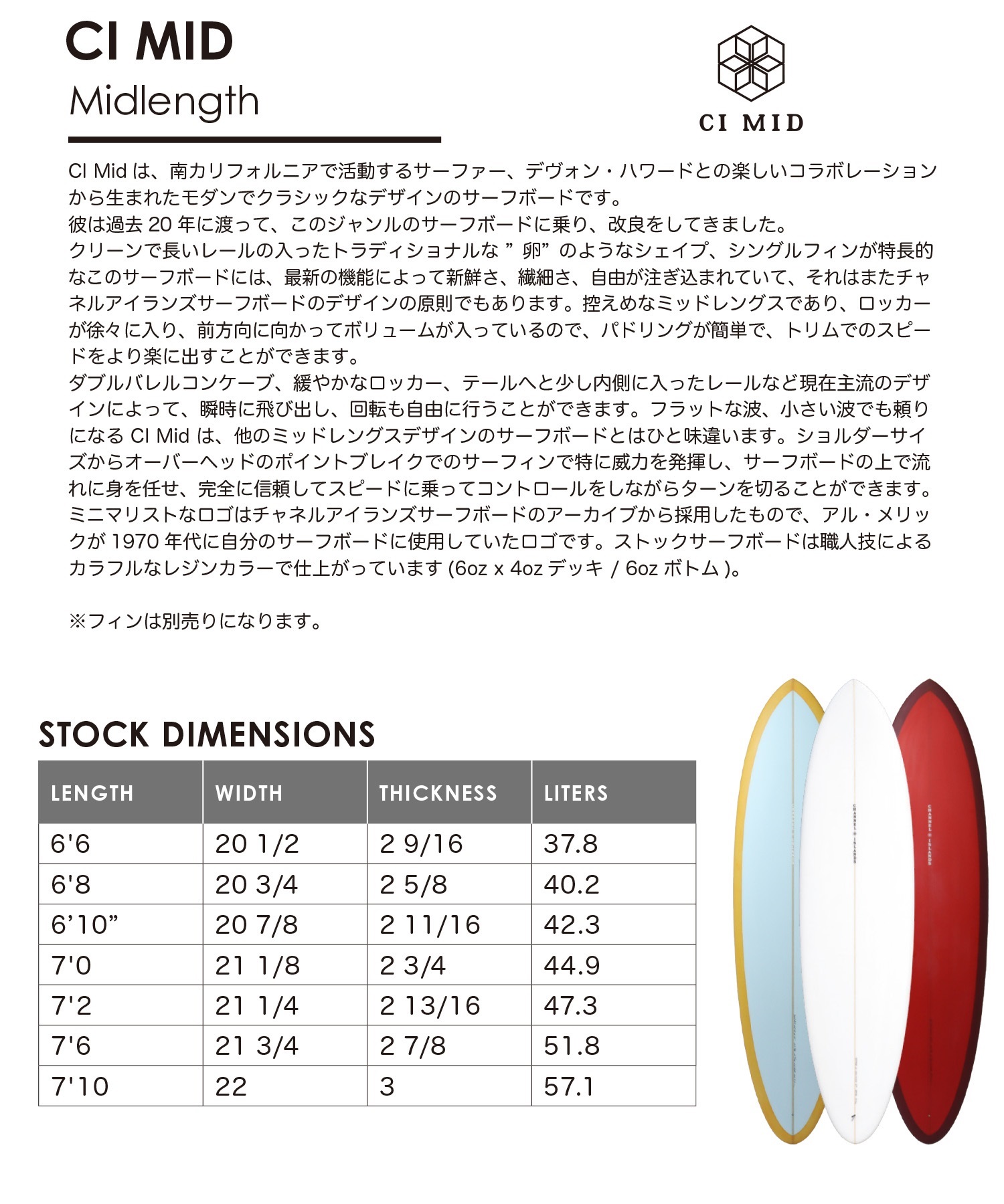 CI MID 国内希少サイズ　7’4 チャンネル　アイランド　CI Mid 店頭受取可】 アルメリック サーフボード ミッドレングス