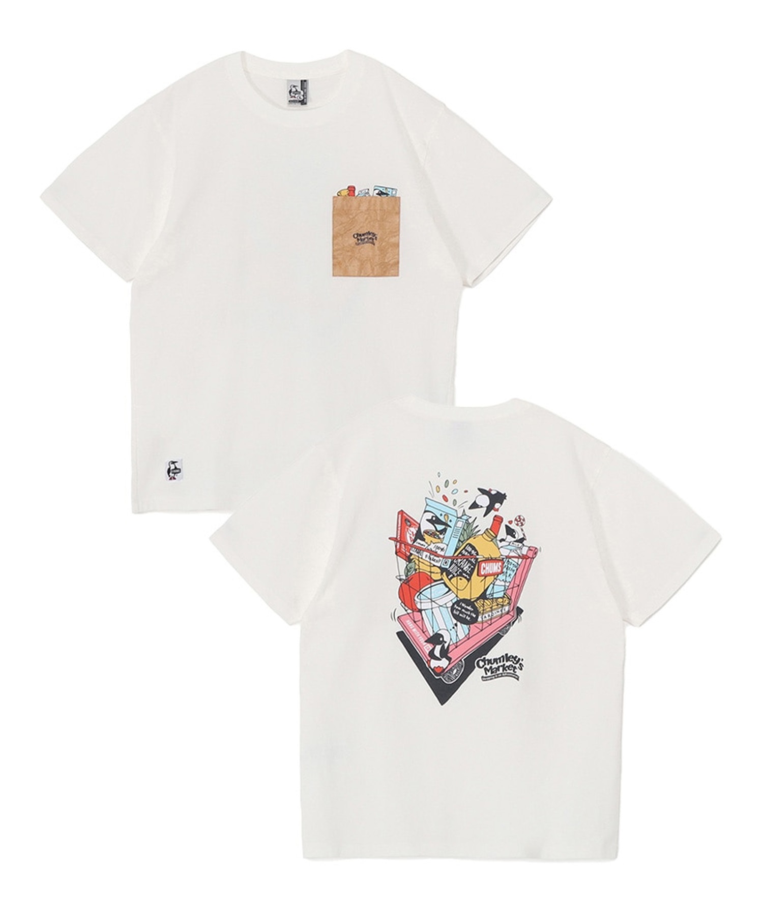 CHUMS チャムス 半袖 Tシャツ メンズ ポケT ブービーバード ロゴ