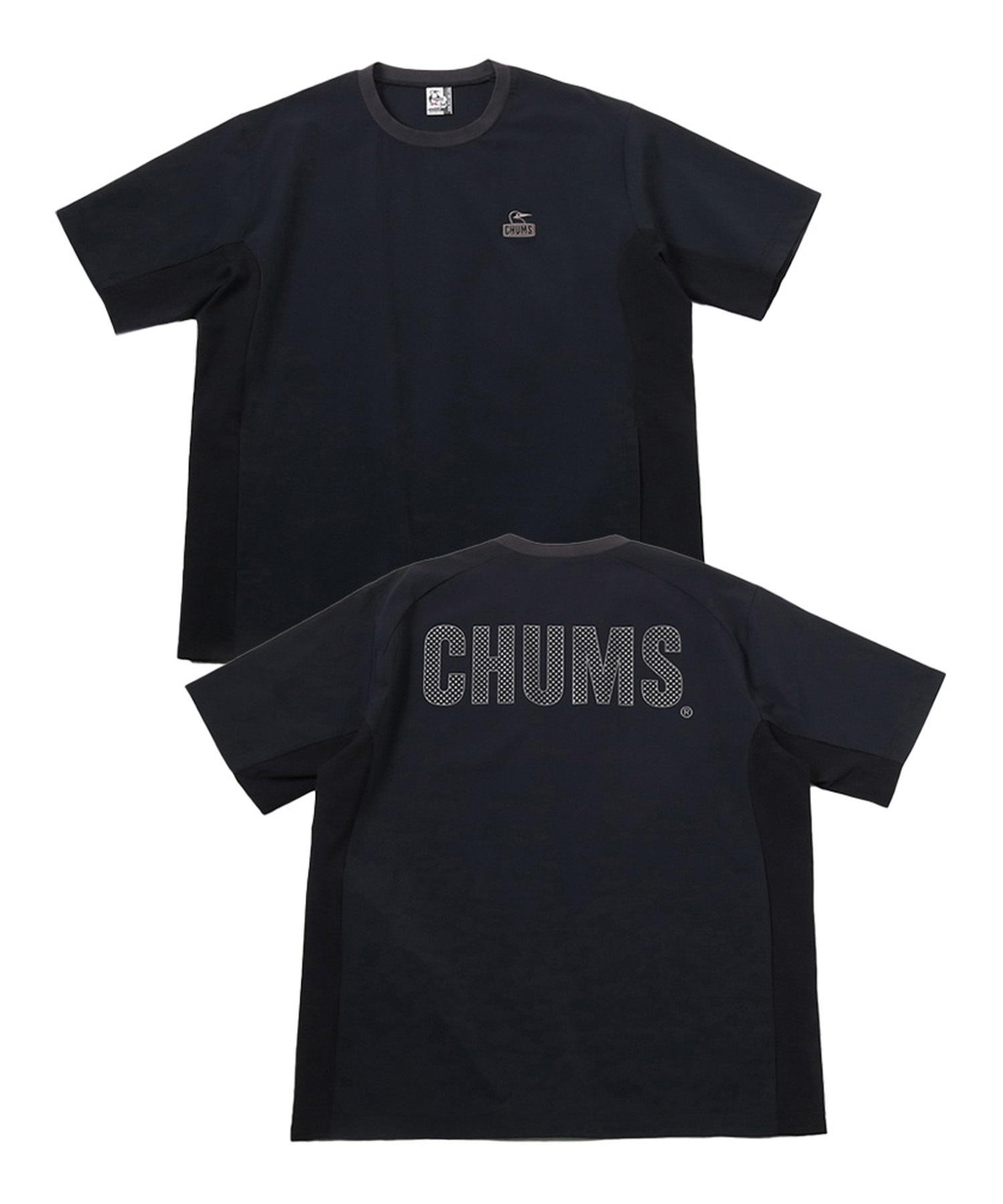CHUMS チャムス 半袖 Tシャツ メンズ ロゴ バックプリント 撥水