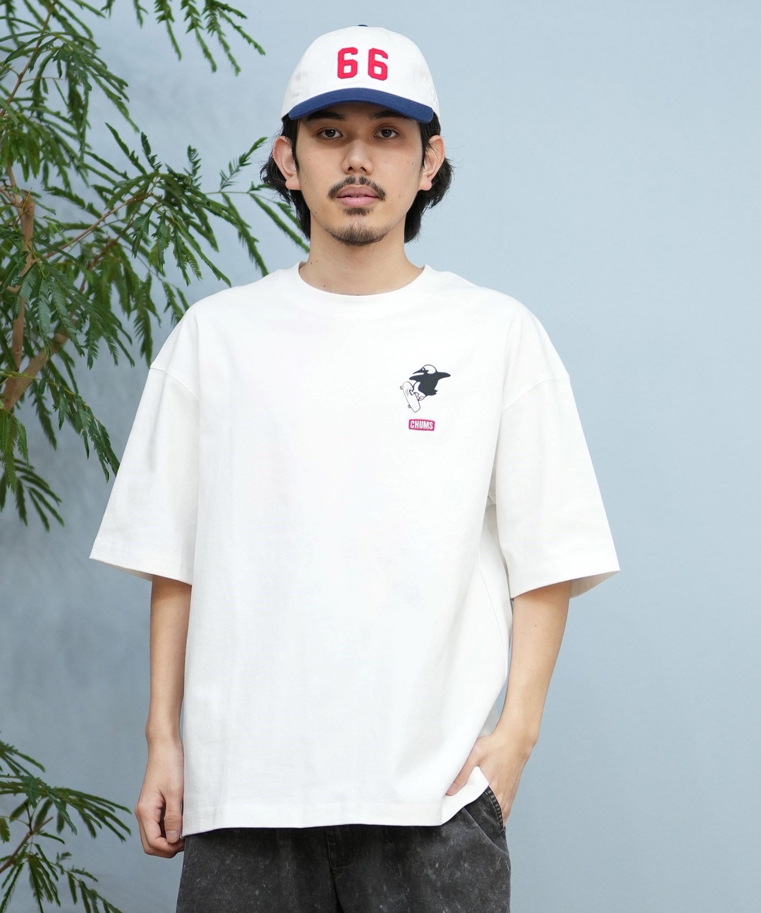 CHUMS チャムス 半袖 Tシャツ メンズ ロゴ バックプリント 撥水