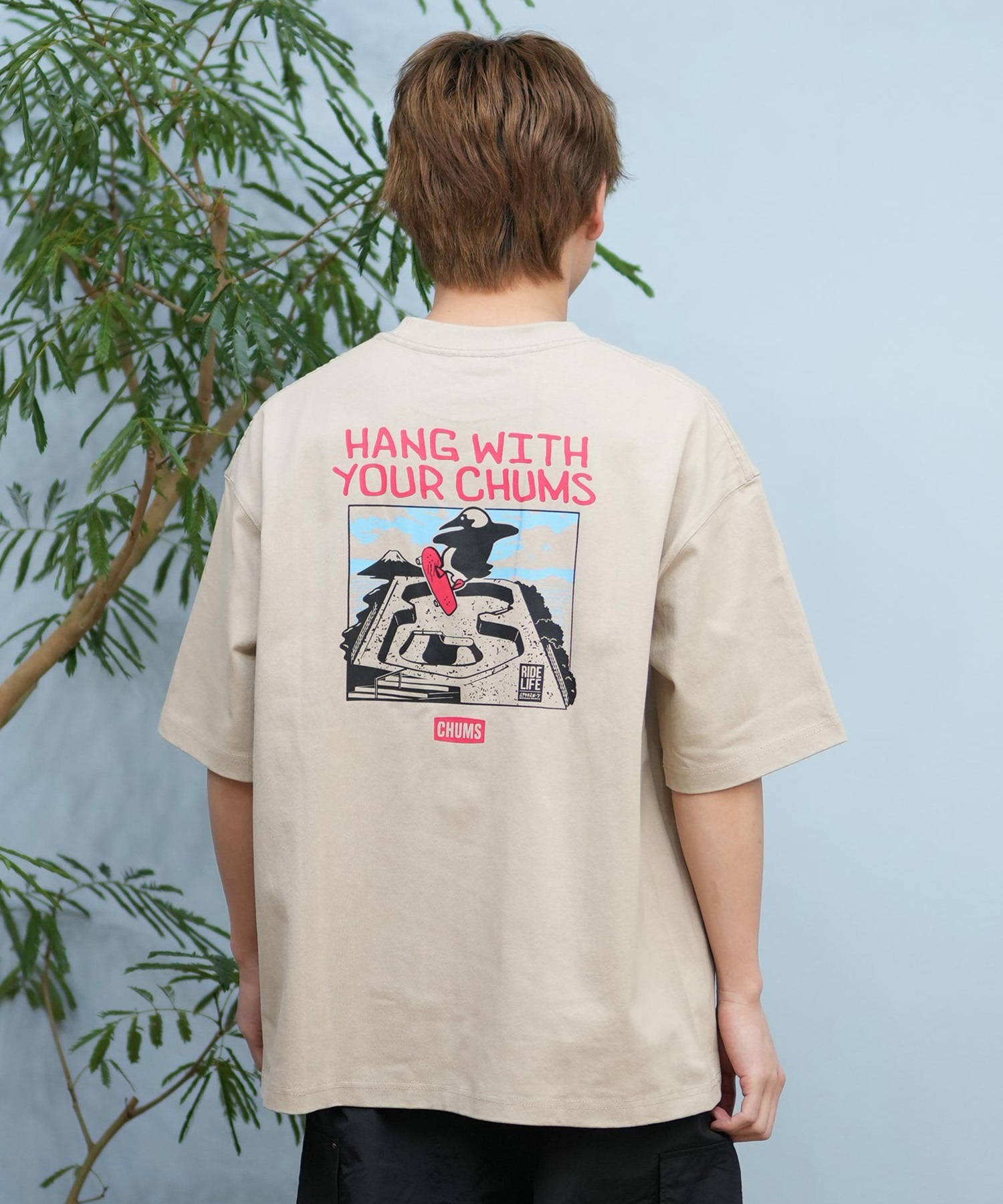 CHUMS チャムス 半袖 Tシャツ メンズ バックプリント CH01-2576 ムラサキスポーツ限定(W001-S)