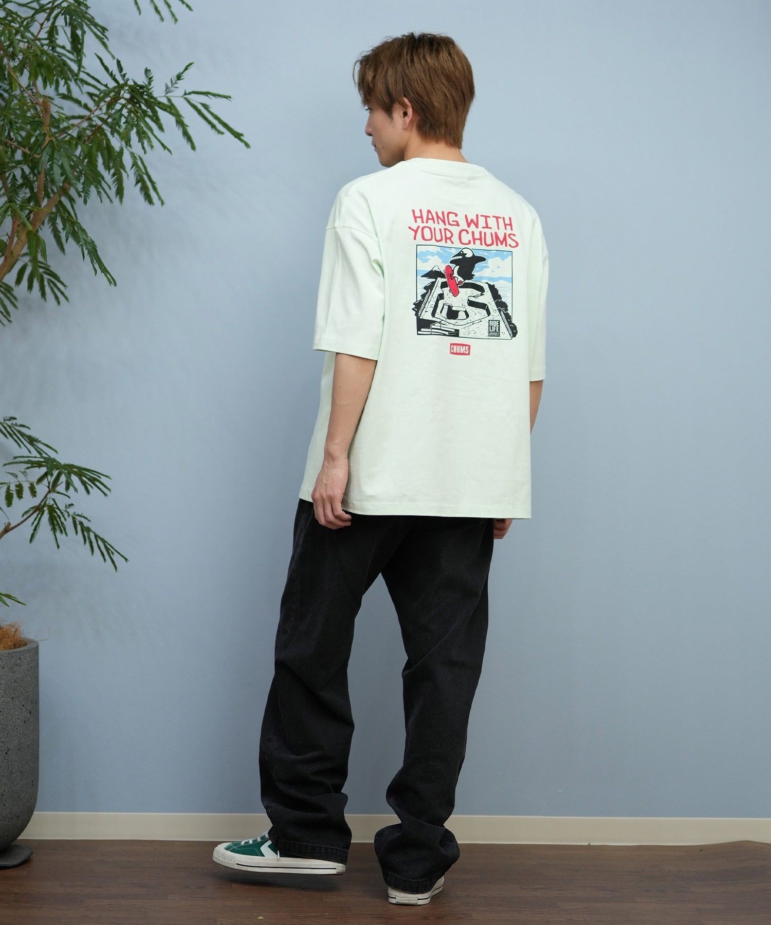 CHUMS チャムス 半袖 Tシャツ メンズ バックプリント CH01-2576 ムラサキスポーツ限定(W001-S)