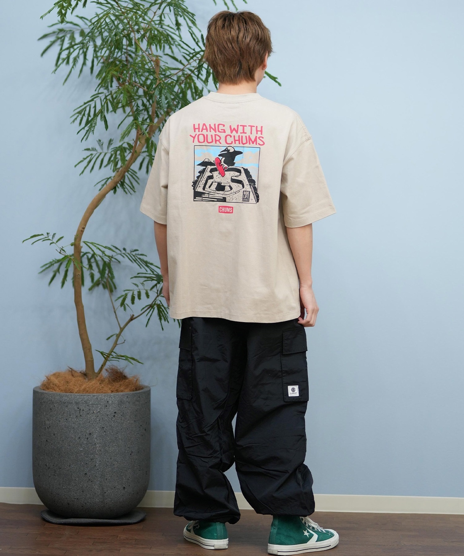 CHUMS チャムス 半袖 Tシャツ メンズ バックプリント CH01-2576