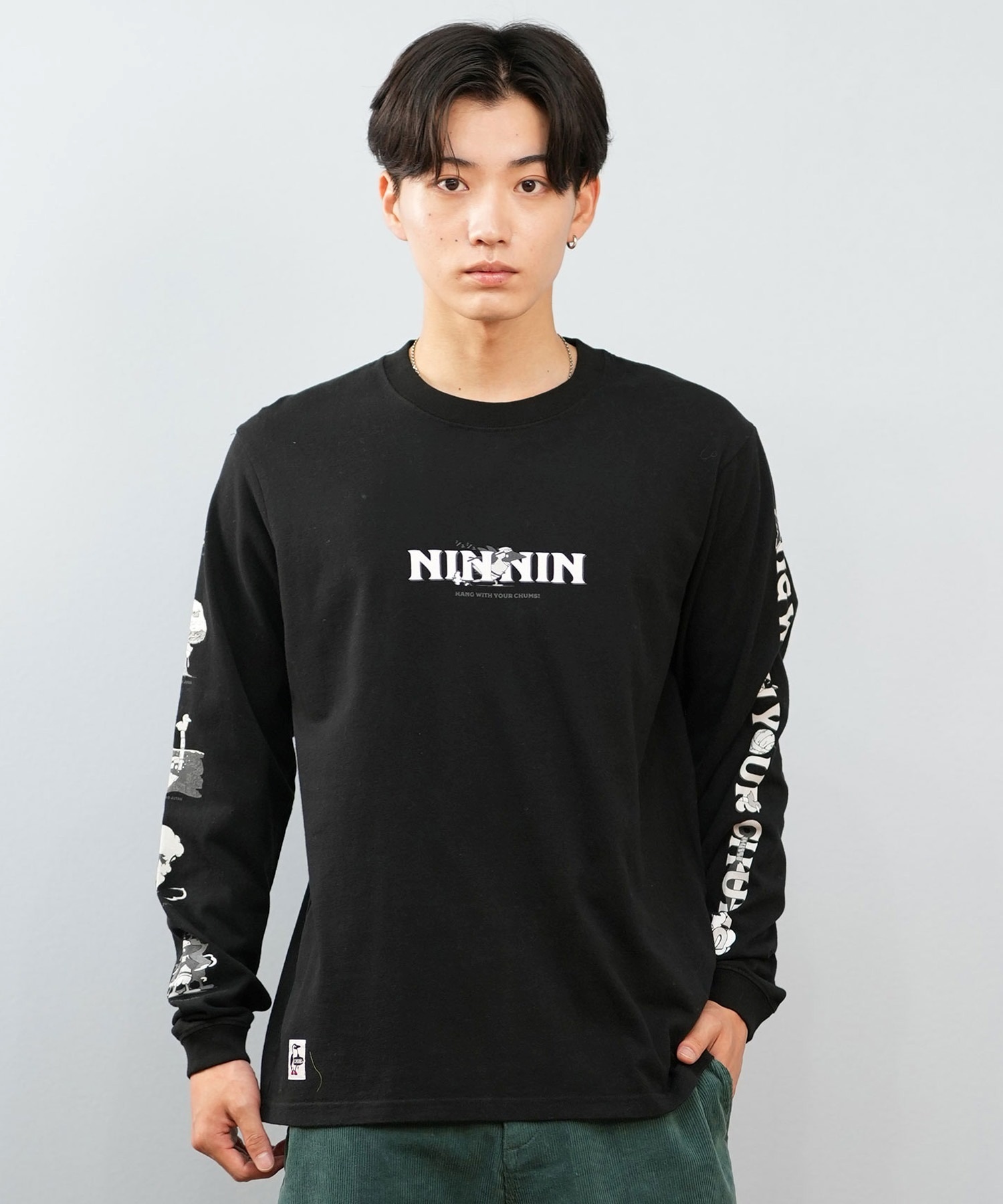 CHUMS チャムス 長袖 Tシャツ ロンT メンズ 蓄光プリント ザニンジャブラッシュド ロングスリーブ CH01-2662 2