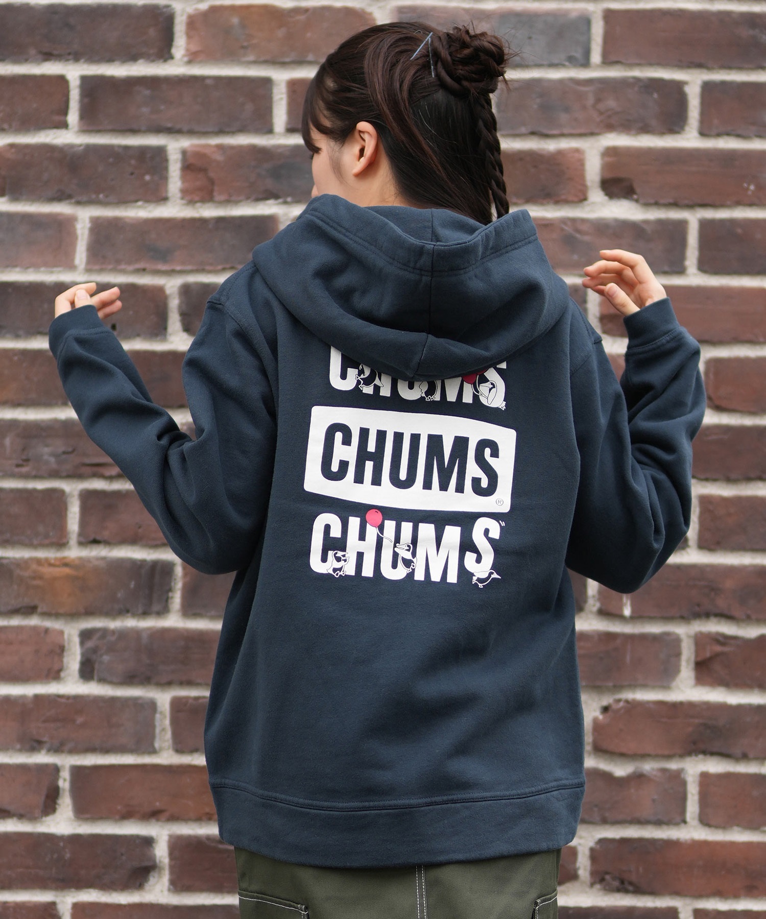 CHUMS チャムス ジップアップ パーカー レディース スウェット フーディー バックプリント 裏起毛 LOVE BALLOON ZIP PARKA CH00-1541 8
