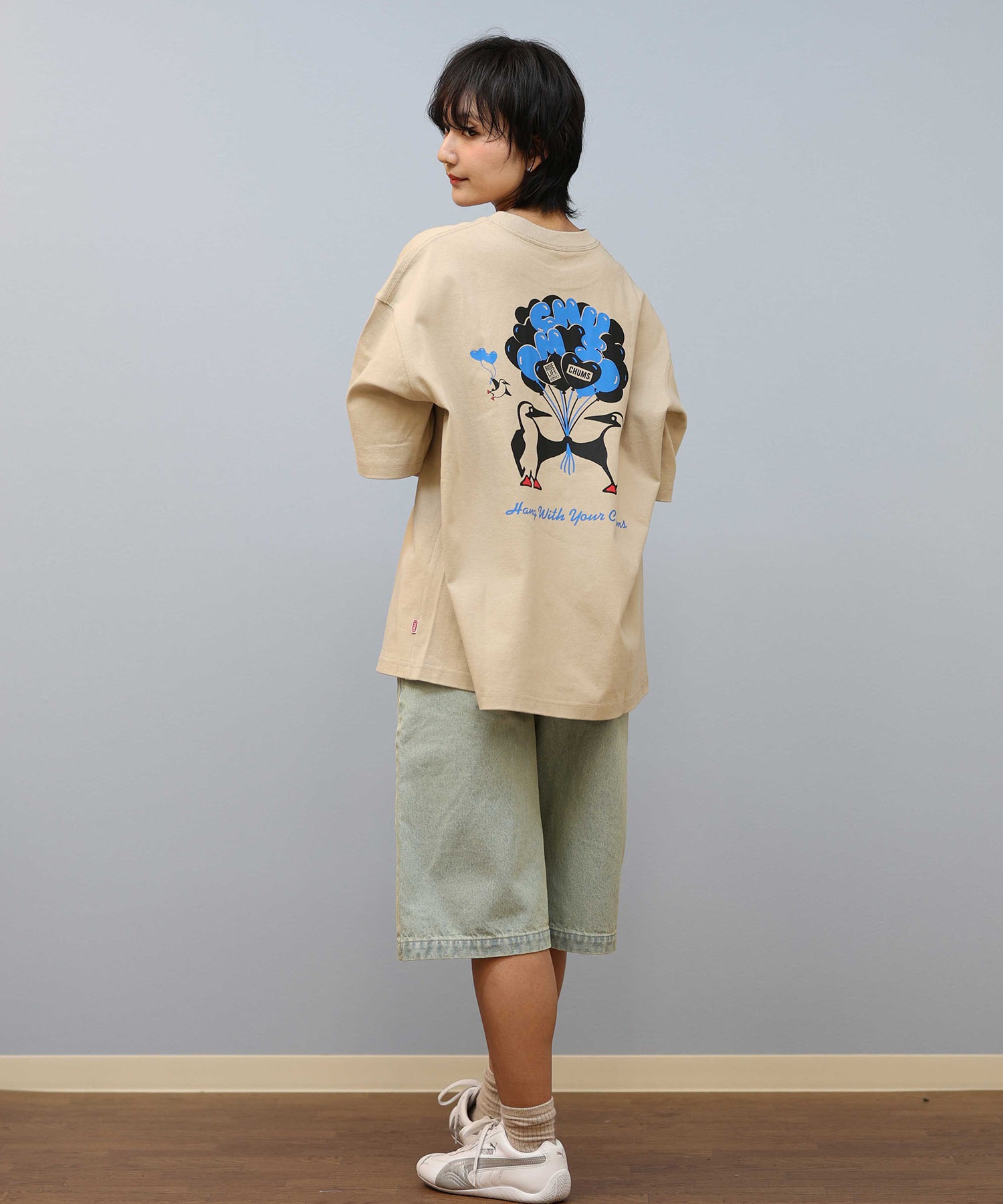 【2025年製 新品】 CHUMS CH01 バックプリント レディース Tシャツ 半袖 チャムス 除湿機・乾燥機