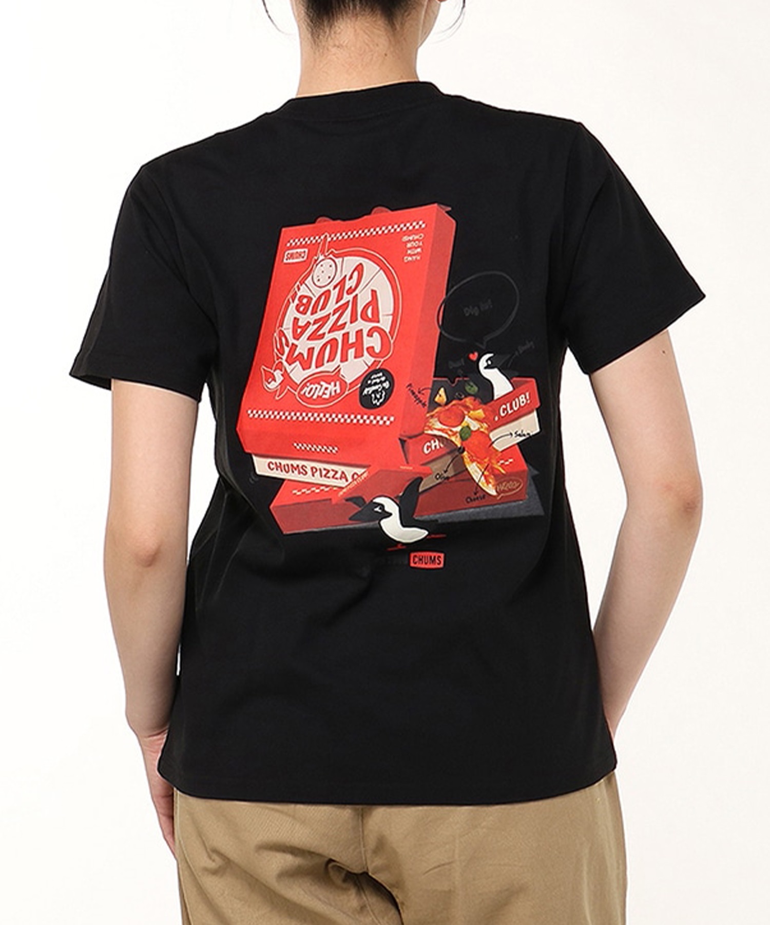 CHUMS チャムス 半袖 Tシャツ レディース チャムス ピザボックス T
