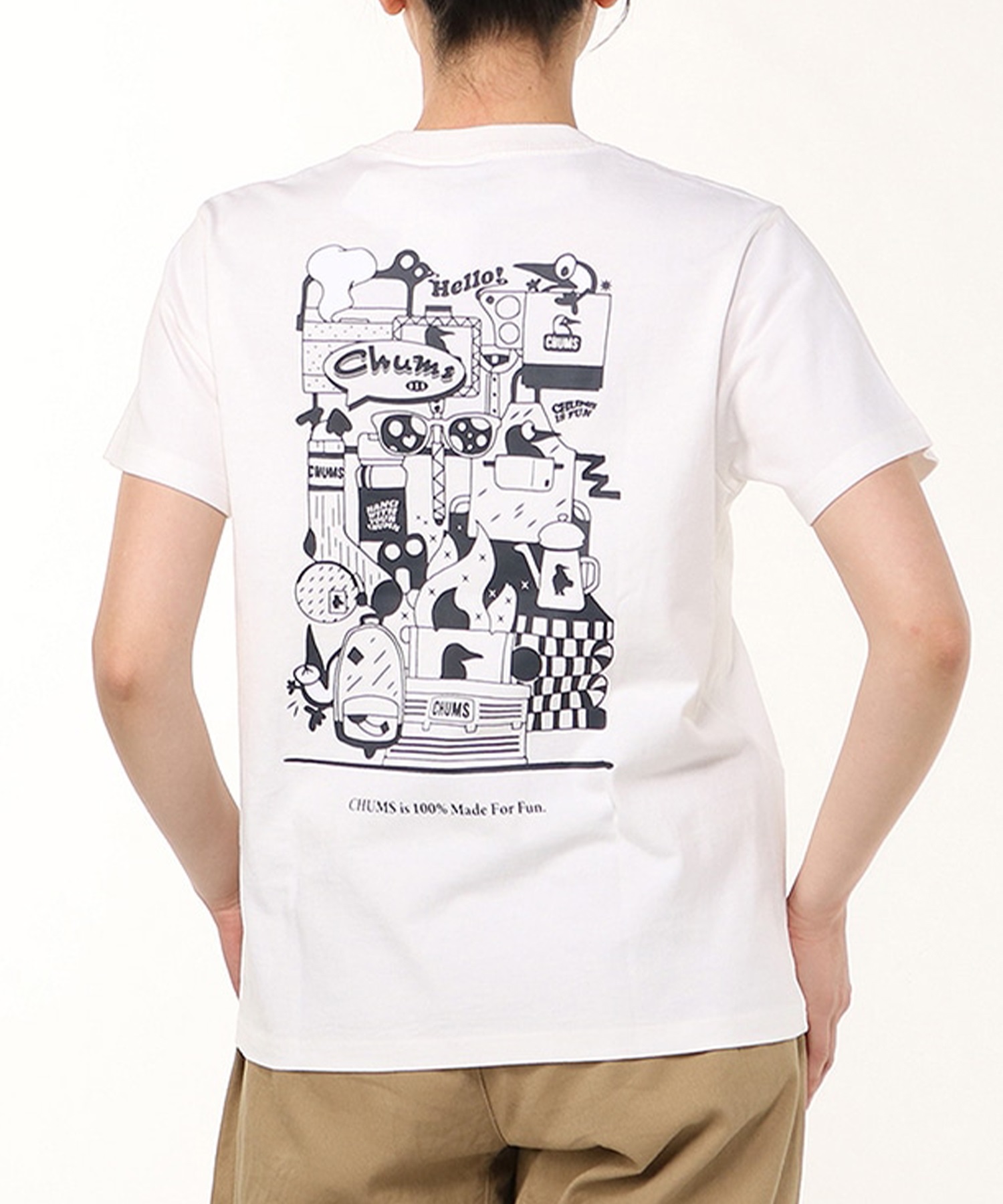 CHUMS チャムス 半袖 Tシャツ レディース バックプリント チャムスイズファン CH11-2522 4