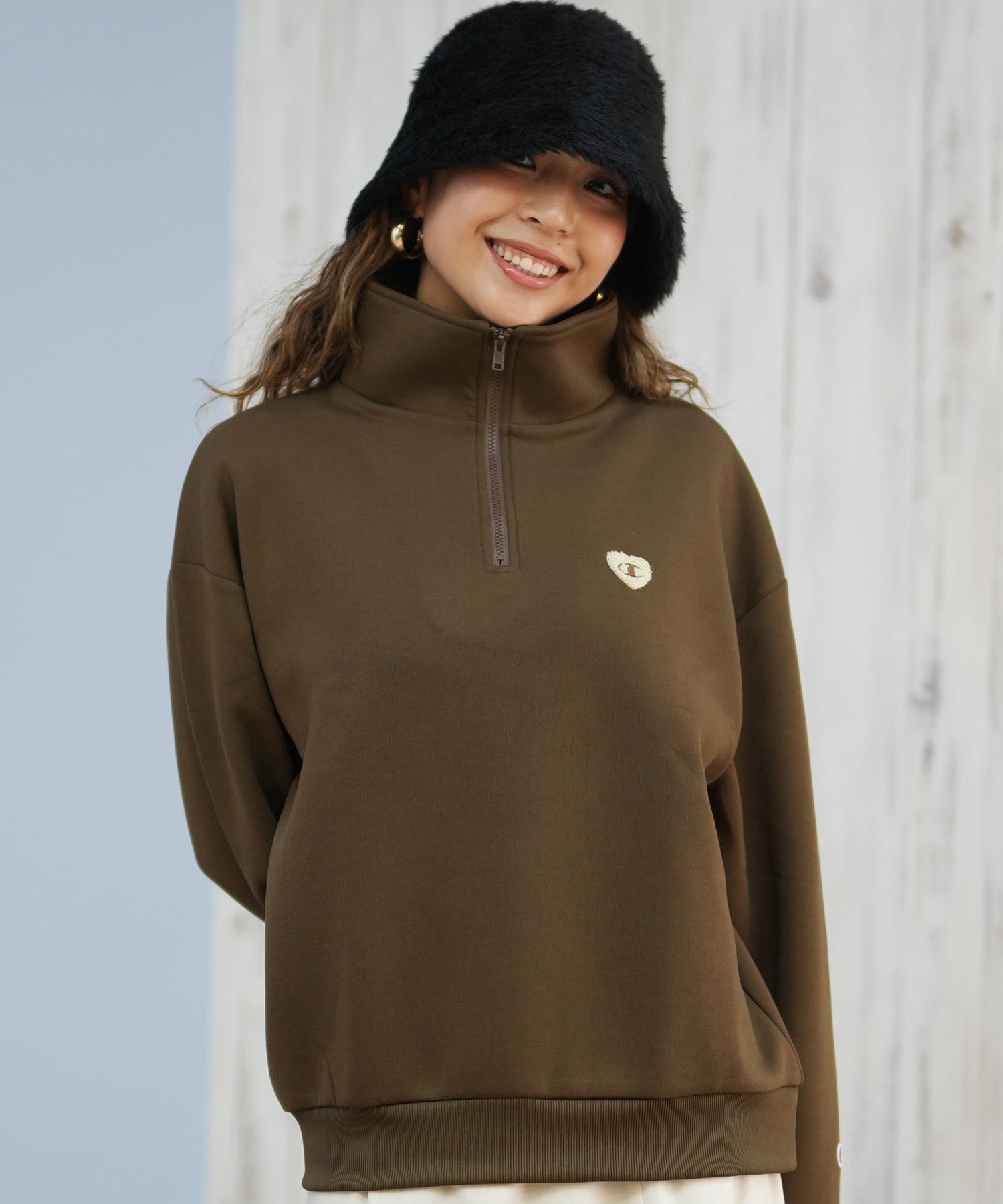 ★希少★ウィンダンシー　アメリ　ロングスウェットパーカー　ベージュ　レディースM ☆希少☆ WIND AND SEA × AMERI ロングスウェットパーカー