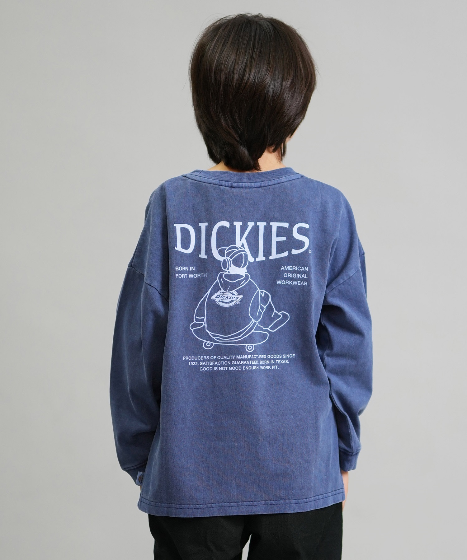 Dickies ディッキーズ 長袖 Tシャツ キッズ DK Pigment dye L T shirt 253K30M201 ムラサキスポーツ限定(CBK-130cm)