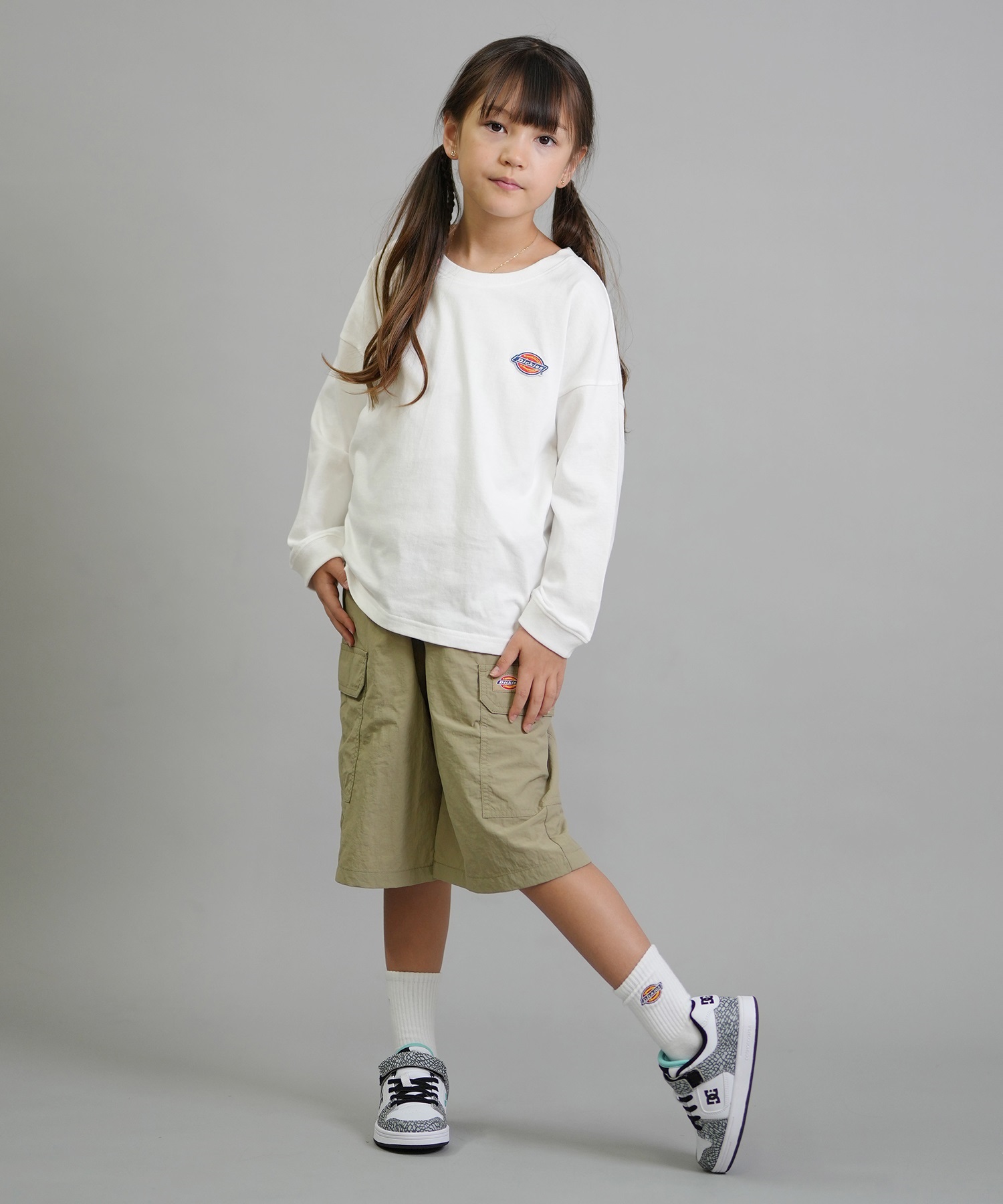 Dickies ディッキーズ 長袖 Tシャツ キッズ DK Pigment dye L T shirt 253K30M201 ムラサキスポーツ限定(CBK-130cm)