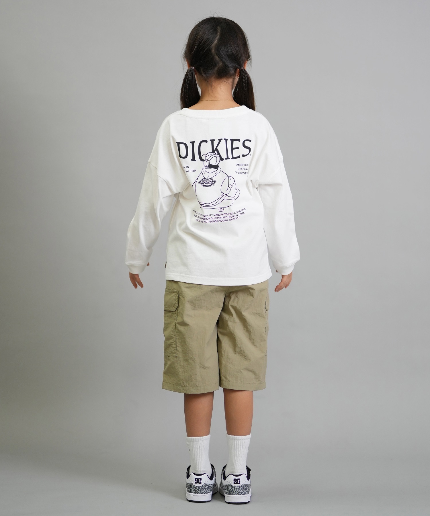 Dickies ディッキーズ 長袖 Tシャツ キッズ DK Pigment dye L T shirt 253K30M201 ムラサキスポーツ限定(CBK-130cm)