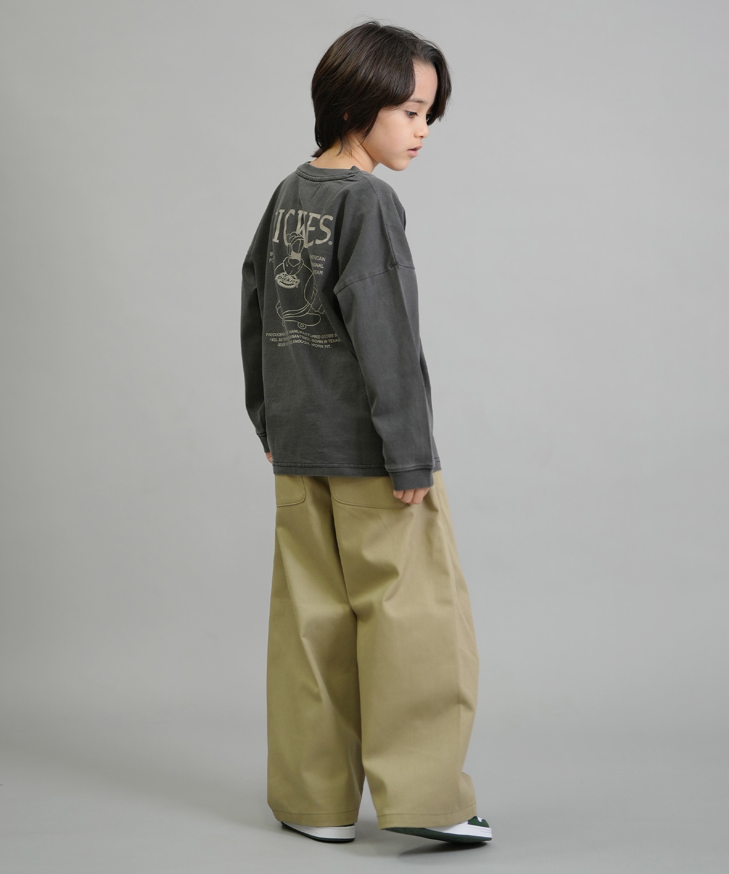 Dickies ディッキーズ 長袖 Tシャツ キッズ DK Pigment dye L T shirt 253K30M201 ムラサキスポーツ限定(CBK-130cm)