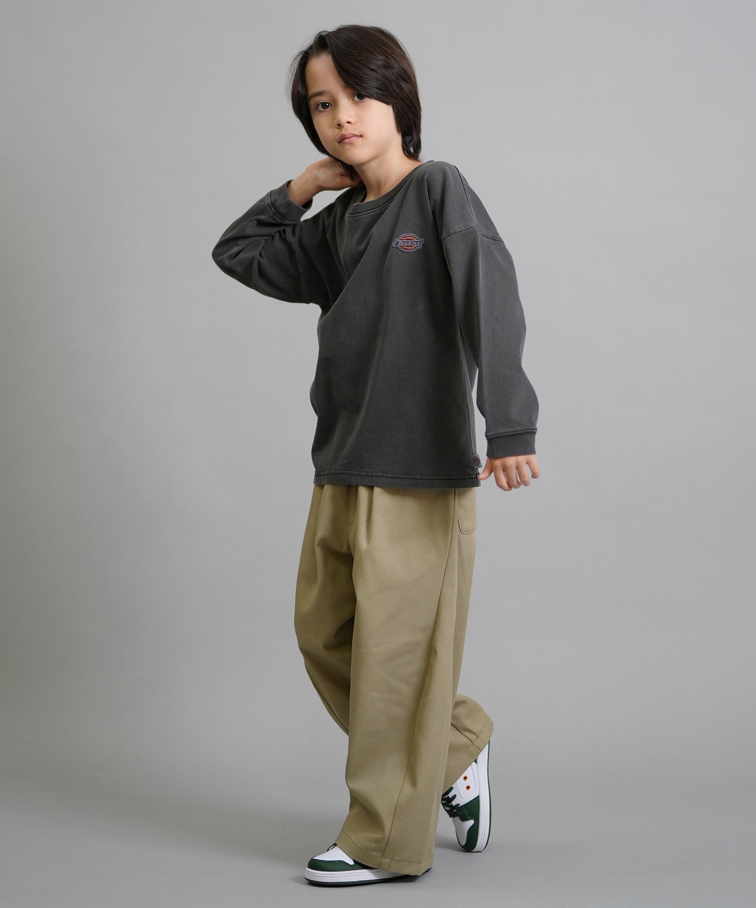 Dickies ディッキーズ 長袖 Tシャツ キッズ DK Pigment dye L T shirt 253K30M201 ムラサキスポーツ限定(CBK-130cm)