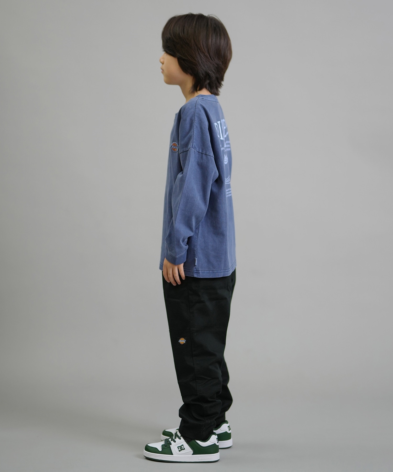 Dickies ディッキーズ 長袖 Tシャツ キッズ DK Pigment dye L T shirt 253K30M201 ムラサキスポーツ限定(CBK-130cm)