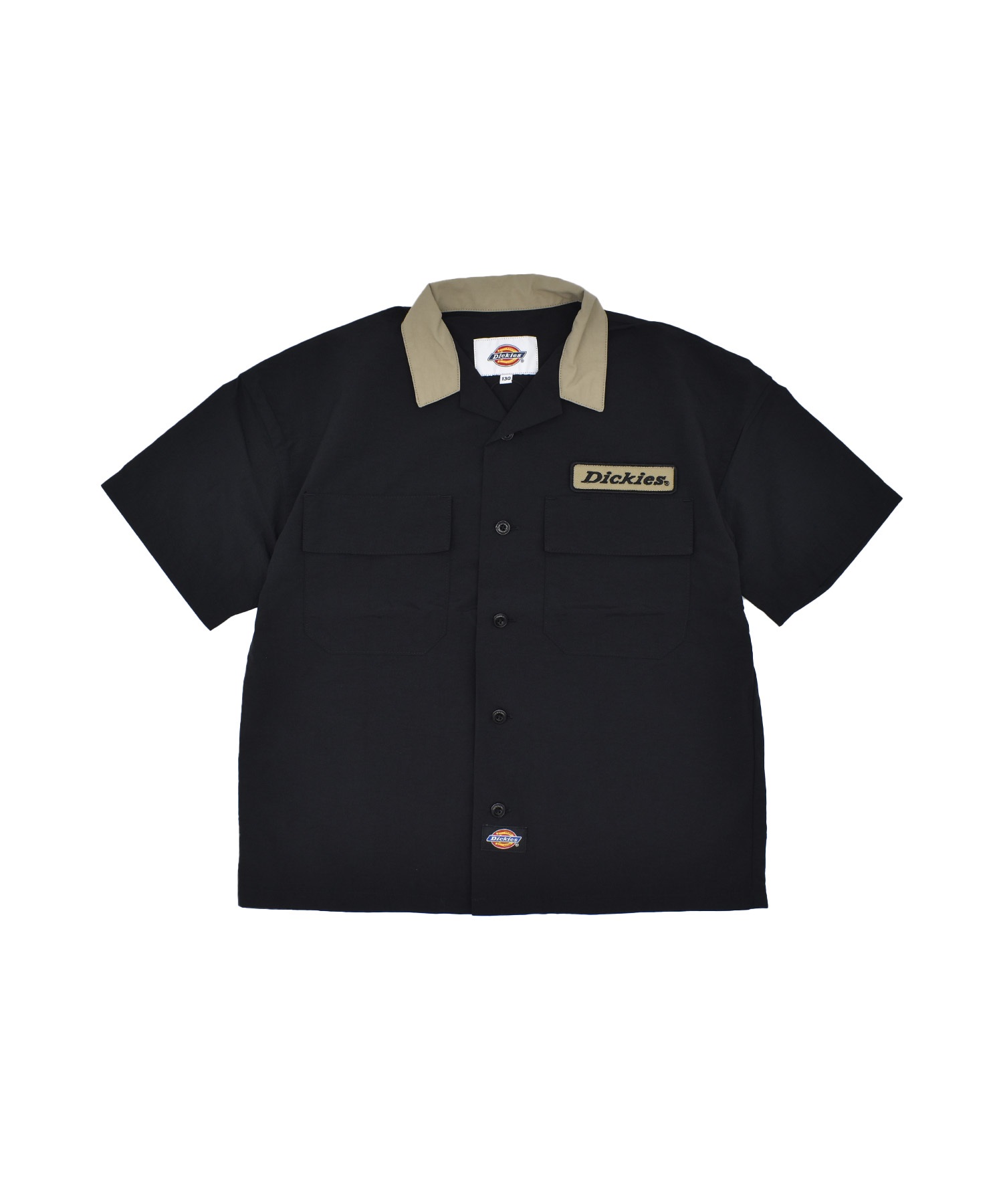 Dickies ディッキーズ 半袖 シャツ キッズ ジュニア 子供 ボーリングシャツ ワンポイント ロゴ 81220000(0089-130cm)