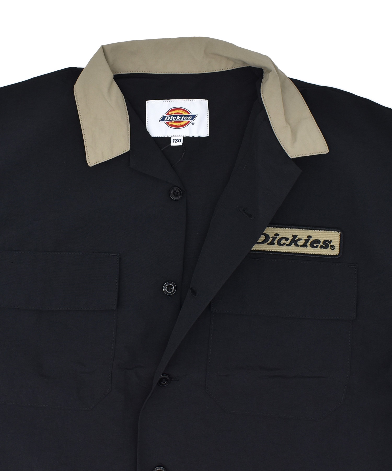 Dickies ディッキーズ 半袖 シャツ キッズ ジュニア 子供 ボーリングシャツ ワンポイント ロゴ 81220000(0089-130cm)