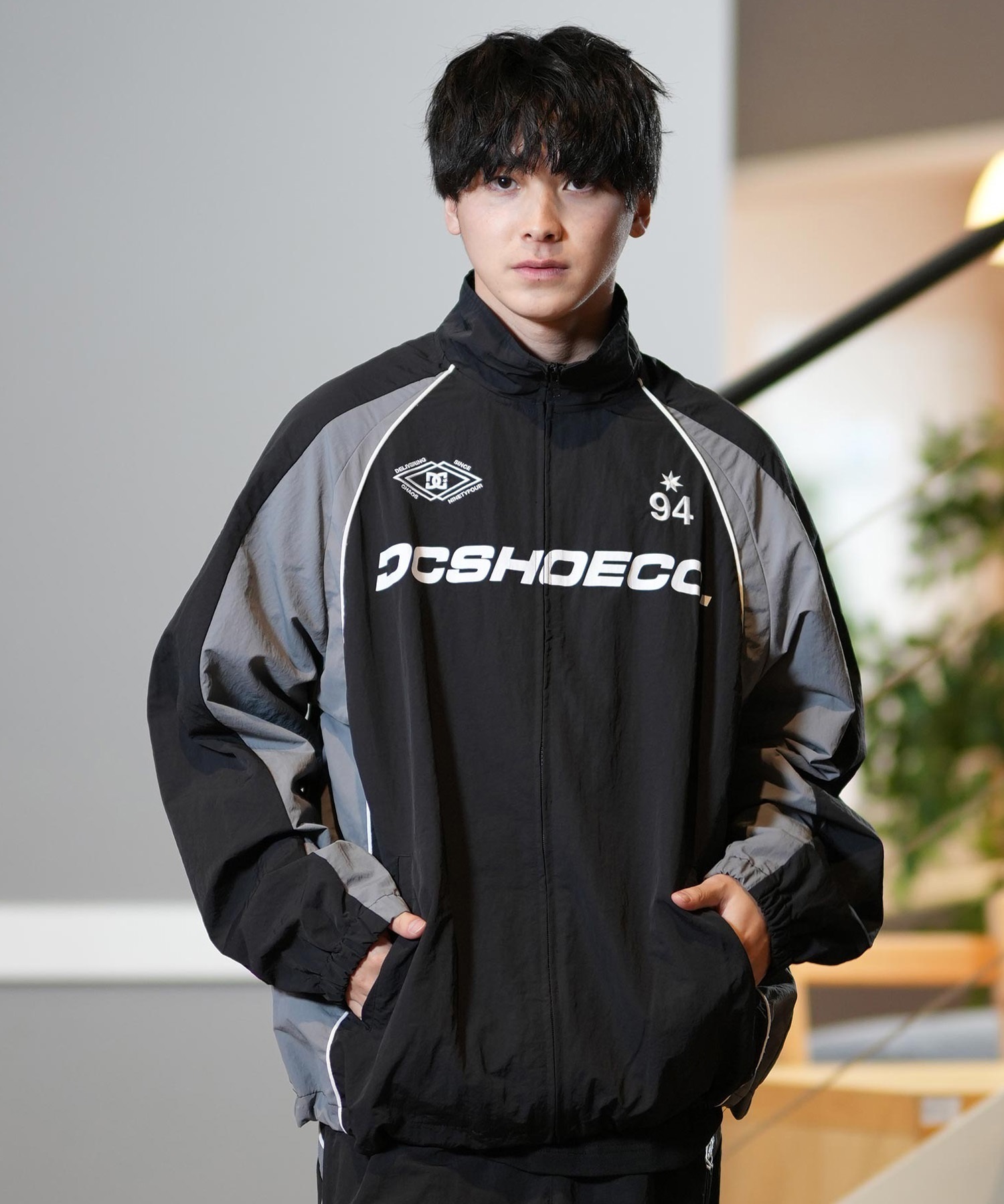 DC ディーシー アウター トラックジャケット メンズ ナイロンジャケット セットアップ対応 DJK251069(BLK-M)