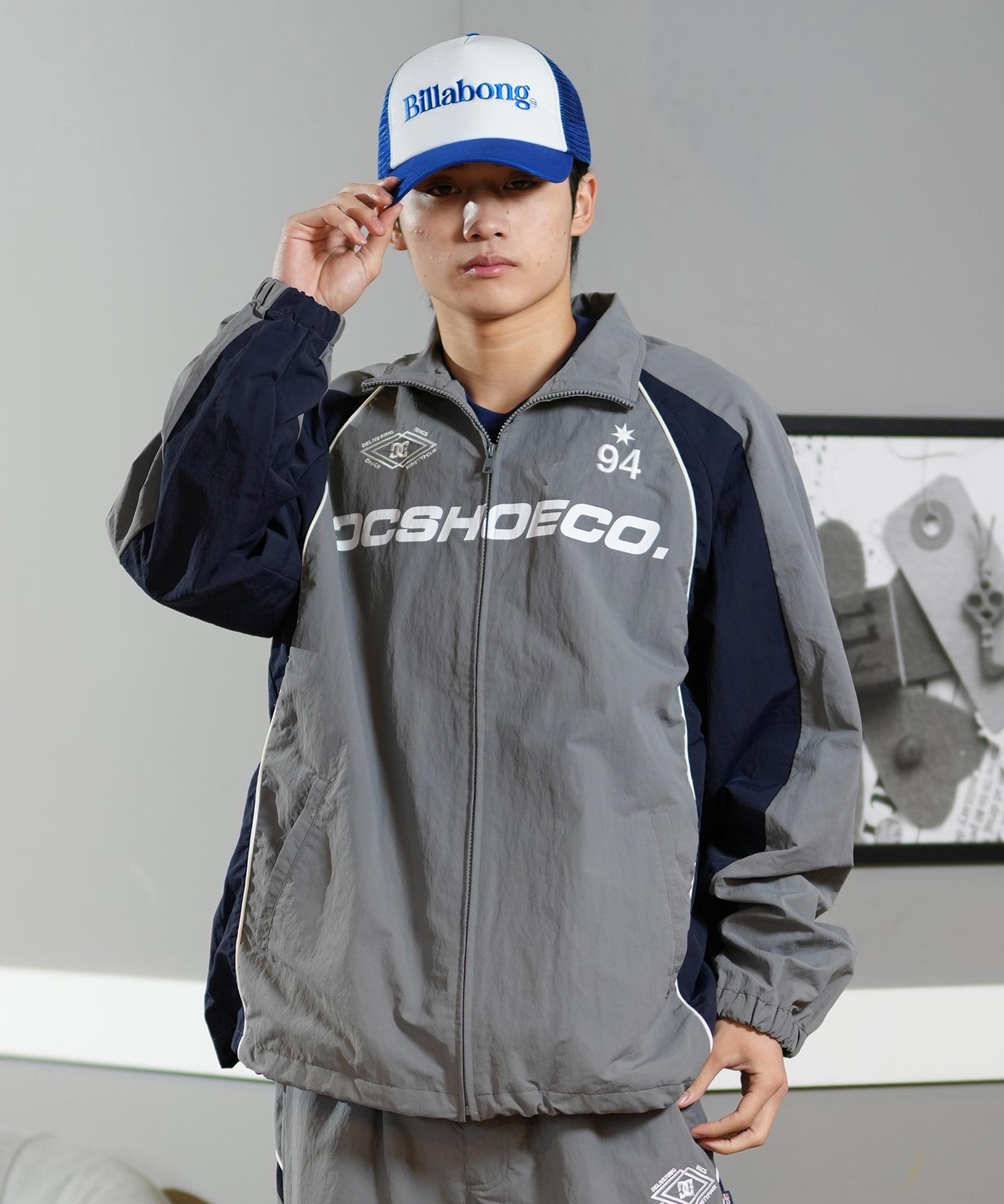 DC ディーシー アウター トラックジャケット メンズ ナイロンジャケット セットアップ対応 DJK251069(BLK-M)