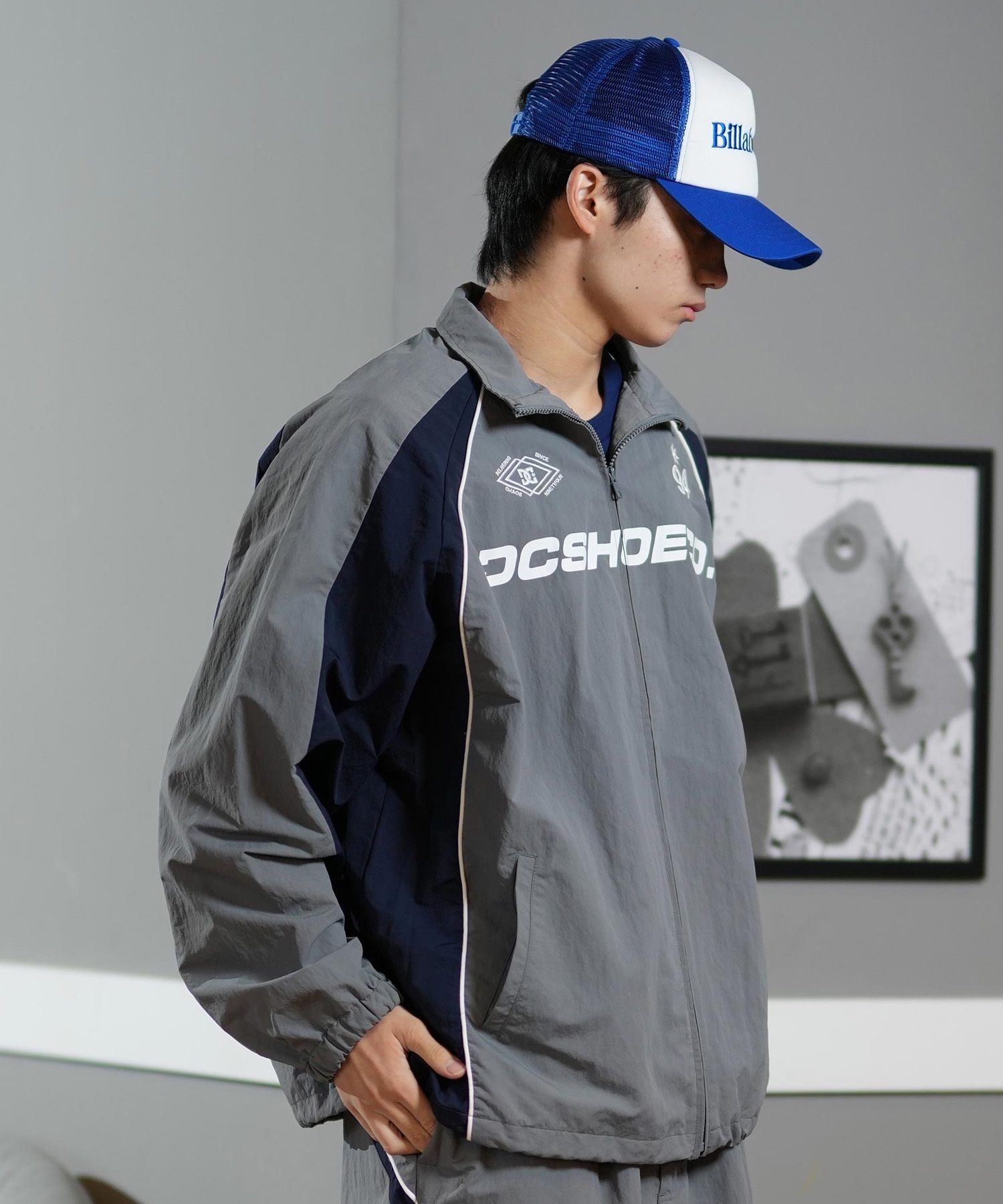 DC ディーシー アウター トラックジャケット メンズ ナイロンジャケット セットアップ対応 DJK251069(BLK-M)