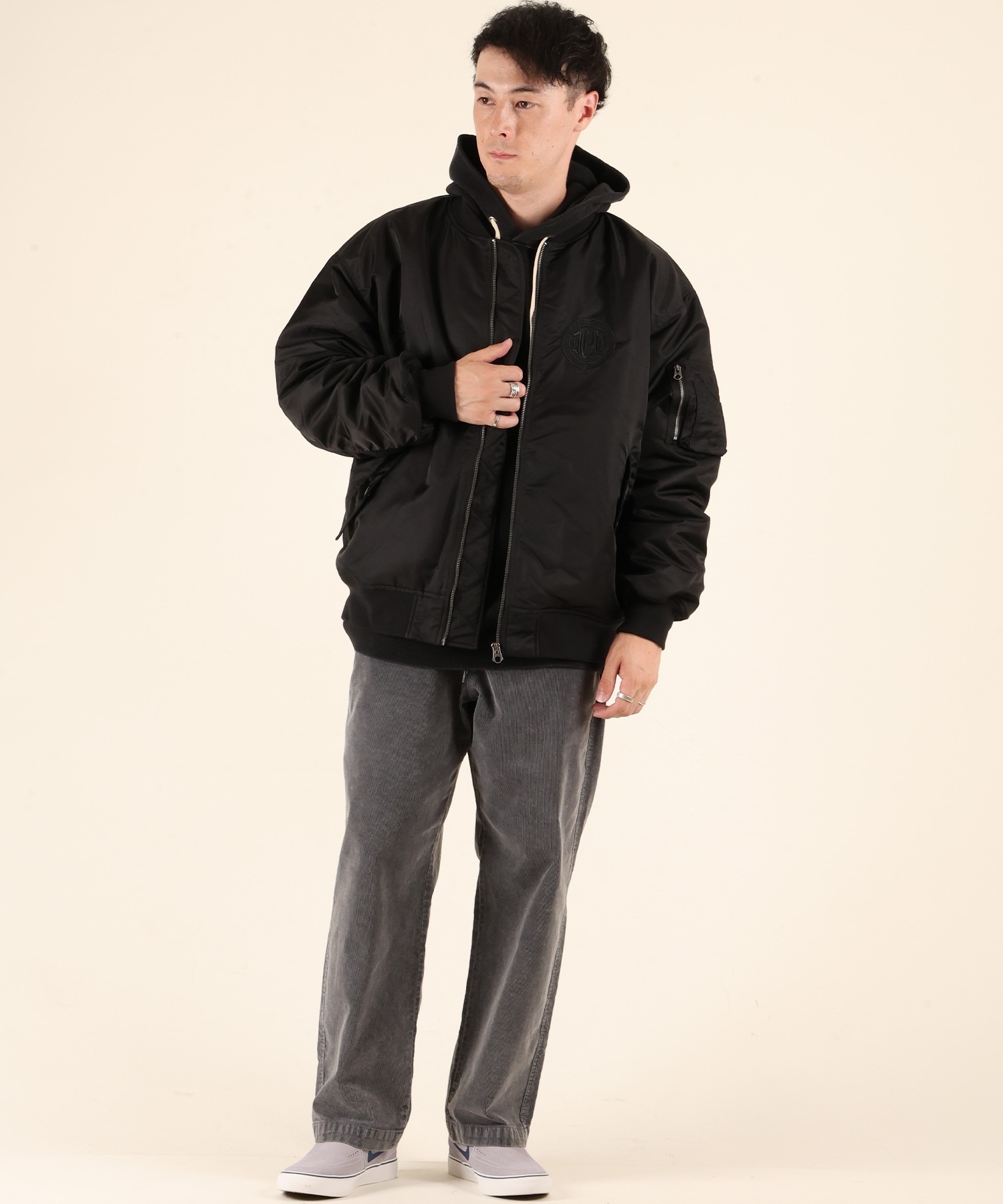 DC ディーシー ジャケット メンズ MA-1 バックプリント ロゴ 25 FLIGHT