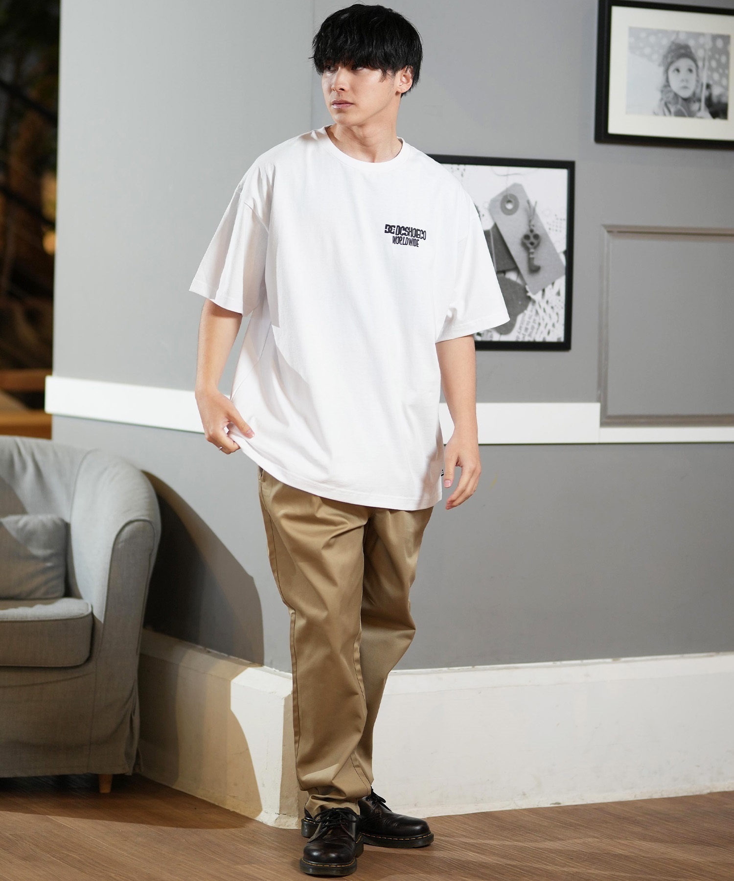 DC ディーシー 半袖 Tシャツ メンズ バックプリント オーバーサイズ DST251091(WHT2-M)