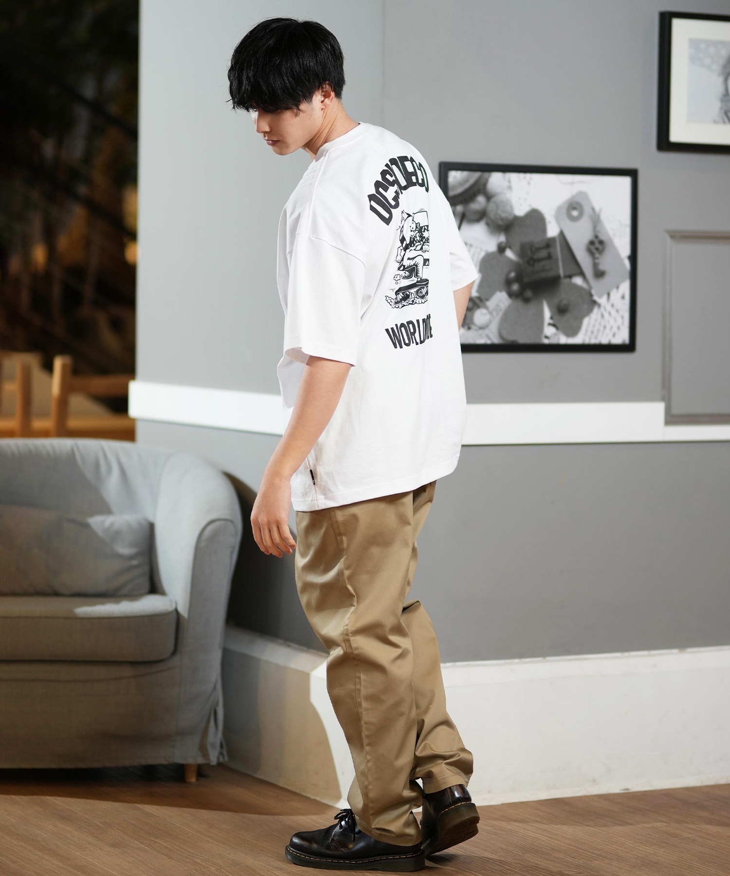 DC ディーシー 半袖 Tシャツ メンズ バックプリント オーバーサイズ DST251091(WHT2-M)