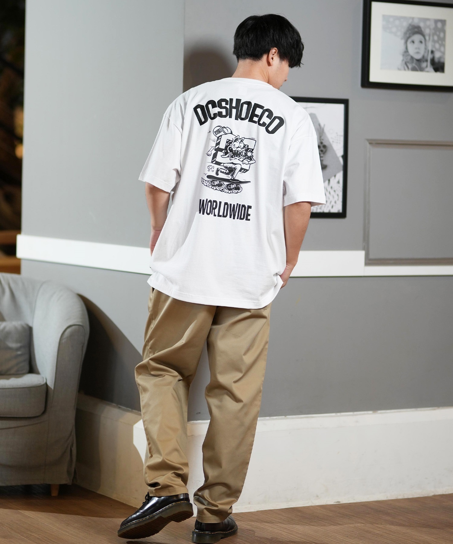 DC ディーシー 半袖 Tシャツ メンズ バックプリント オーバーサイズ DST251091(WHT2-M)