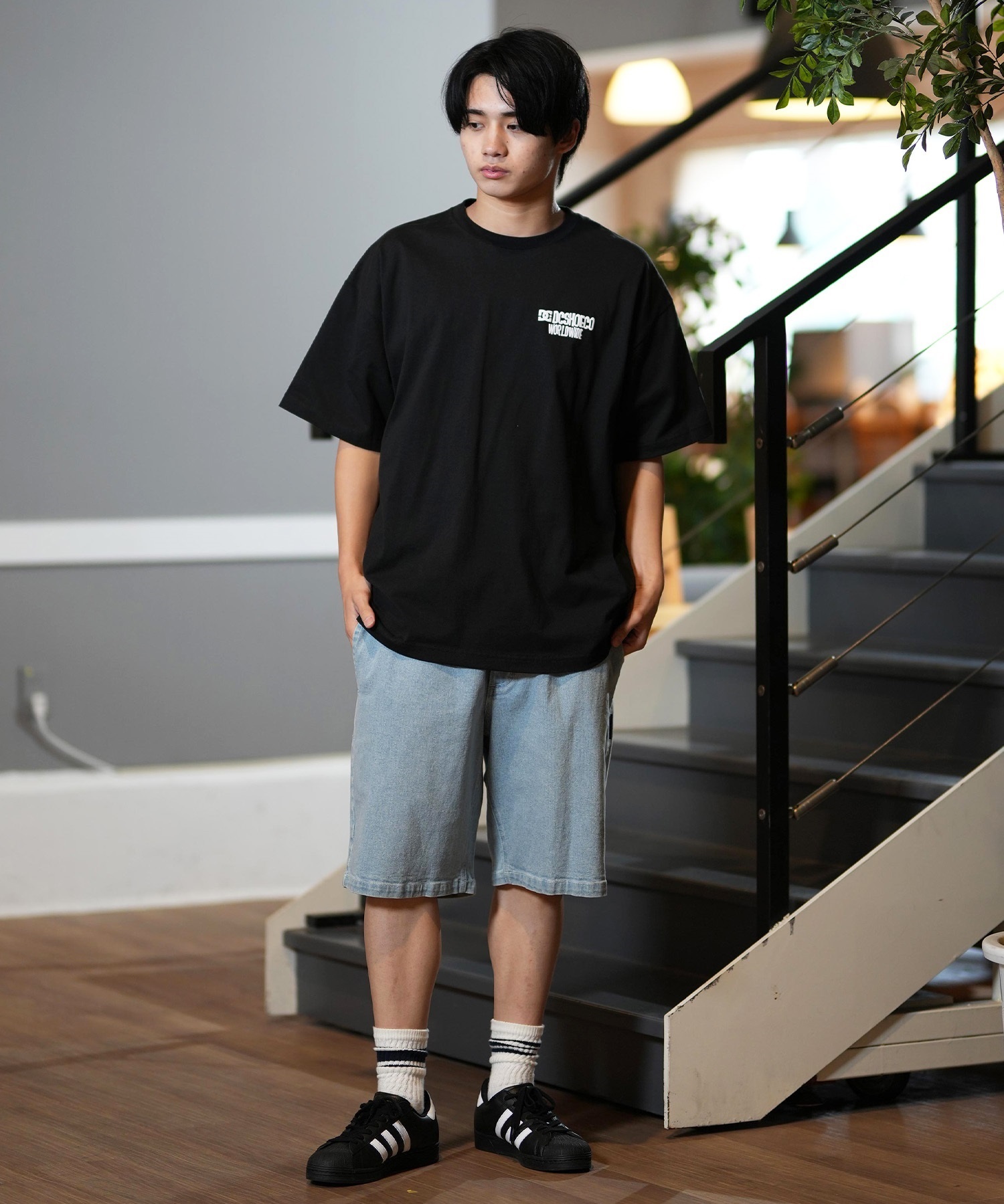 DC ディーシー 半袖 Tシャツ メンズ バックプリント オーバーサイズ DST251091(WHT2-M)