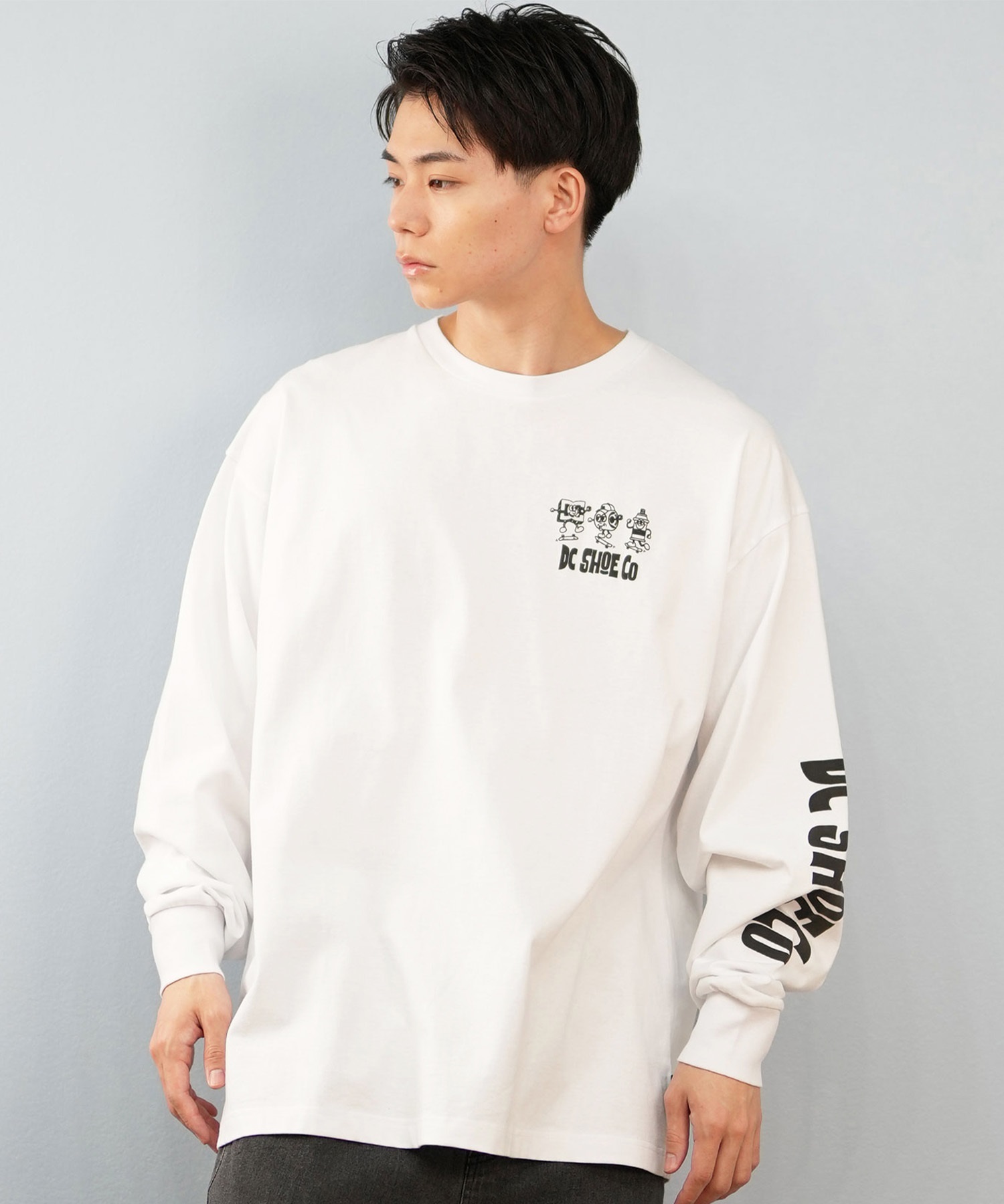 DC ディーシー 長袖 Tシャツ ロンT メンズ バックプリント オーバー