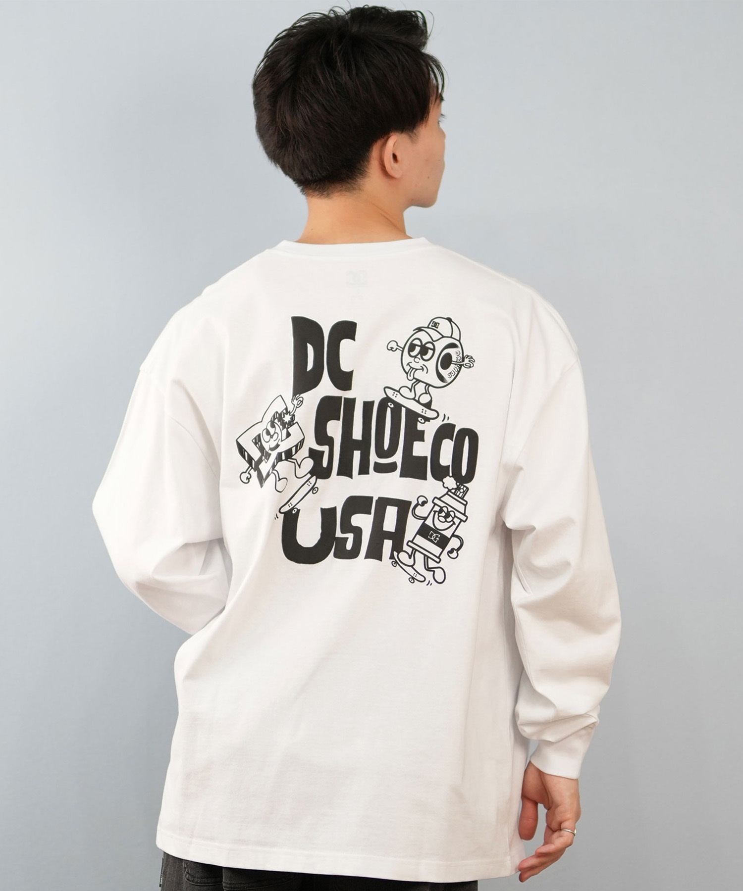 DC ディーシー 長袖 Tシャツ ロンT メンズ バックプリント オーバー