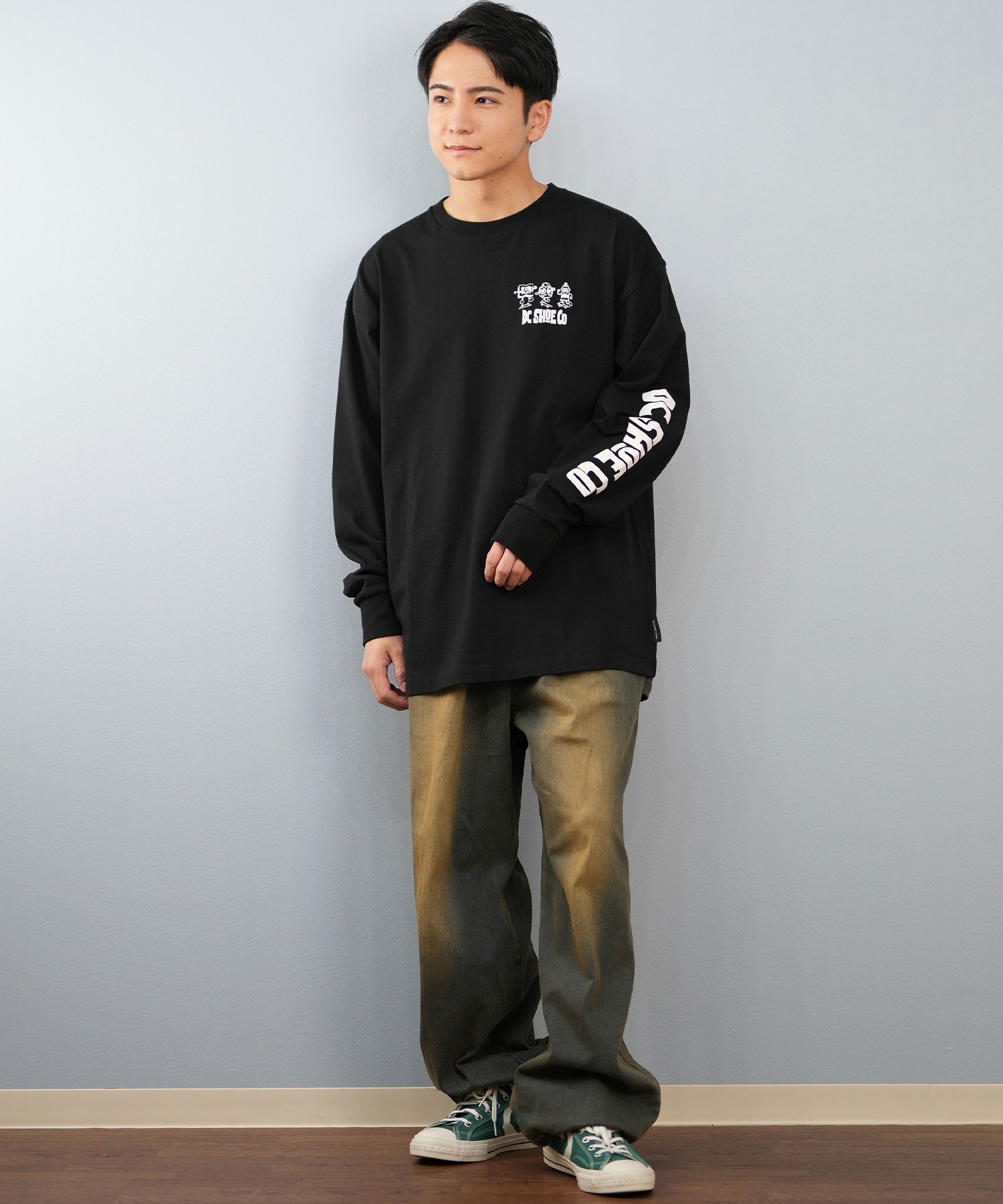 DC ディーシー 長袖 Tシャツ ロンT メンズ バックプリント オーバー