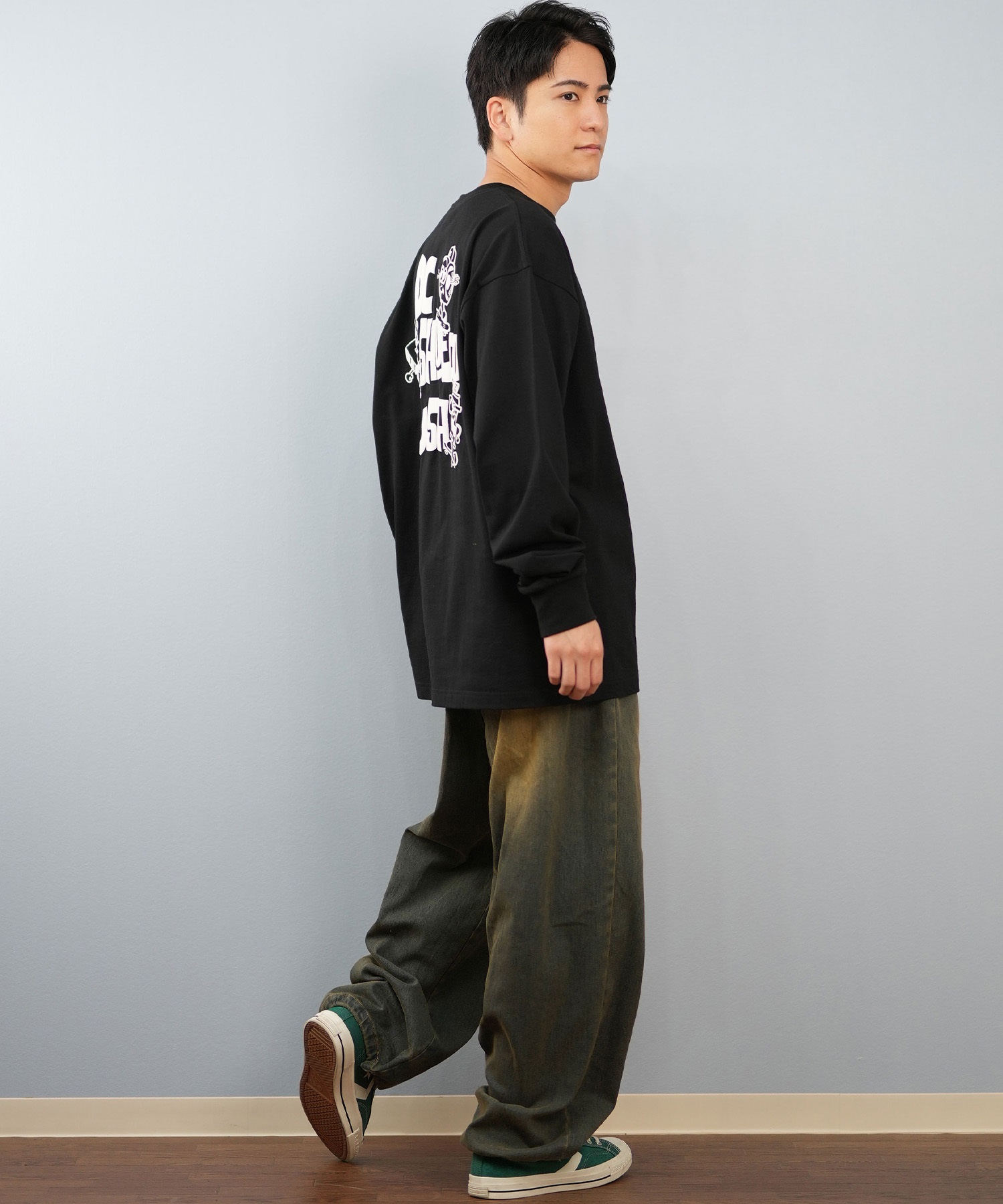 DC ディーシー 長袖 Tシャツ ロンT メンズ バックプリント オーバー