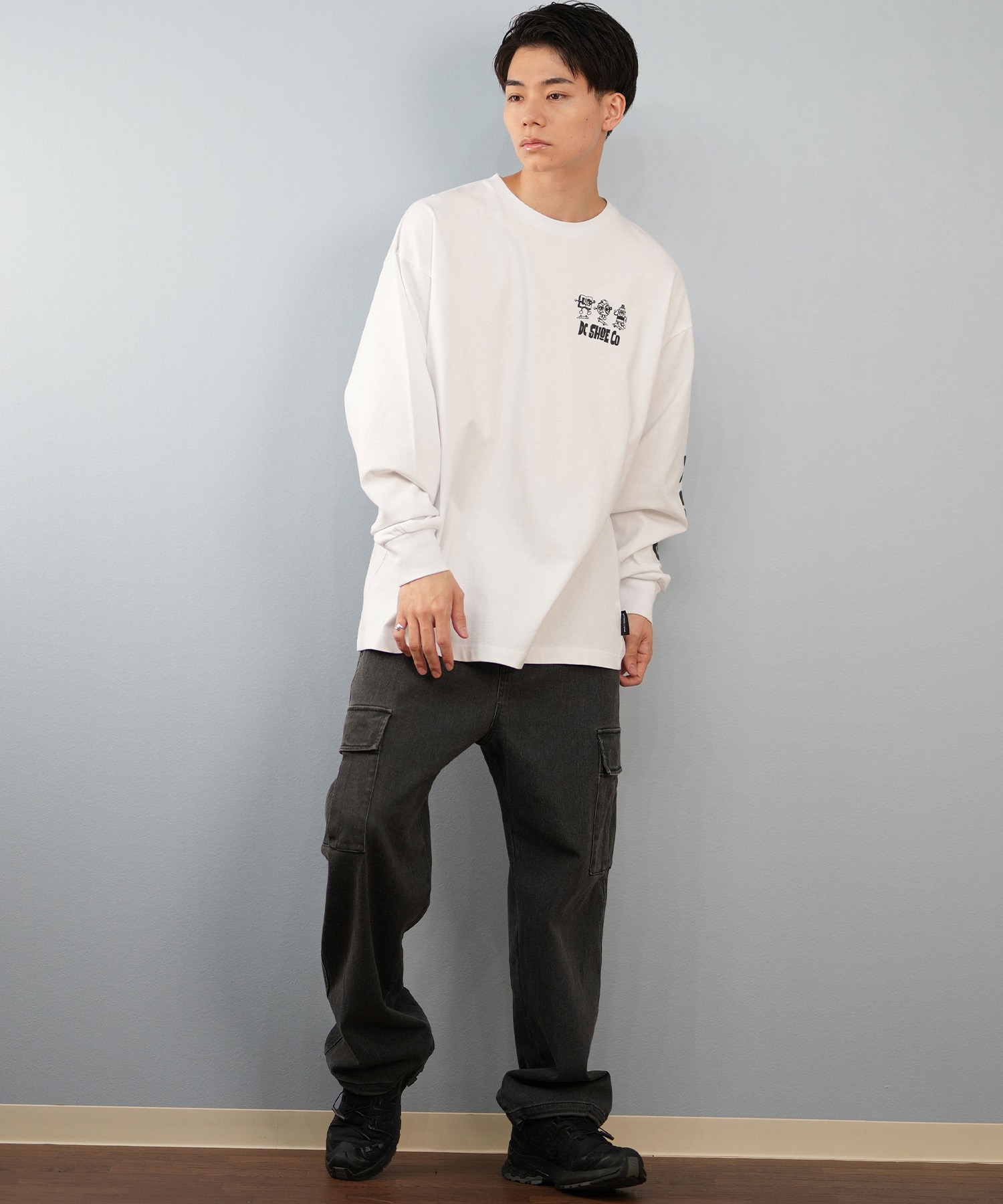 DC ディーシー 長袖 Tシャツ ロンT メンズ バックプリント オーバー