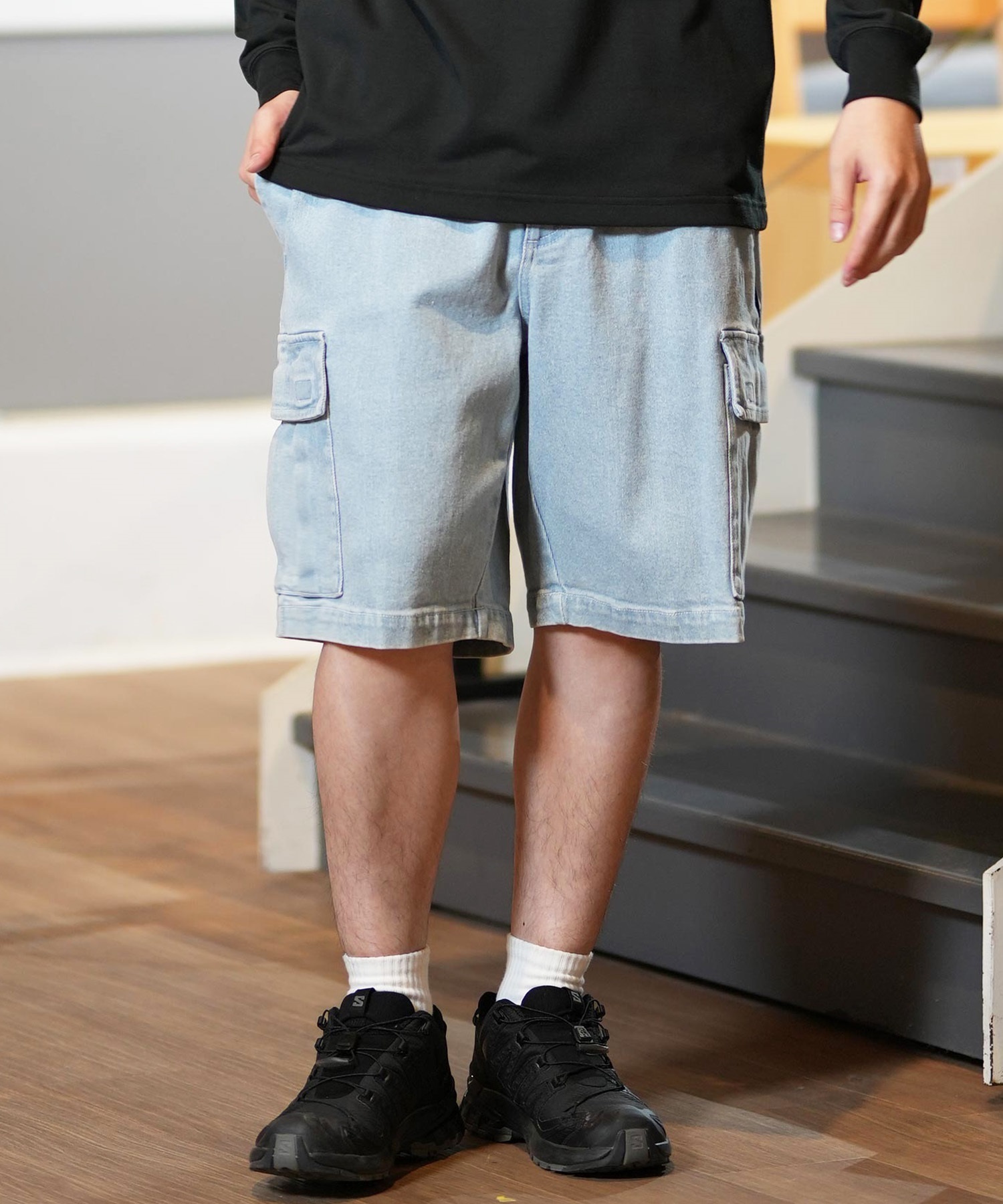 DC ディーシー ショートパンツ メンズ カーゴショーツ ワイドシルエット 25 WIDE CARGO SHORT DWS251078(BLK-M)