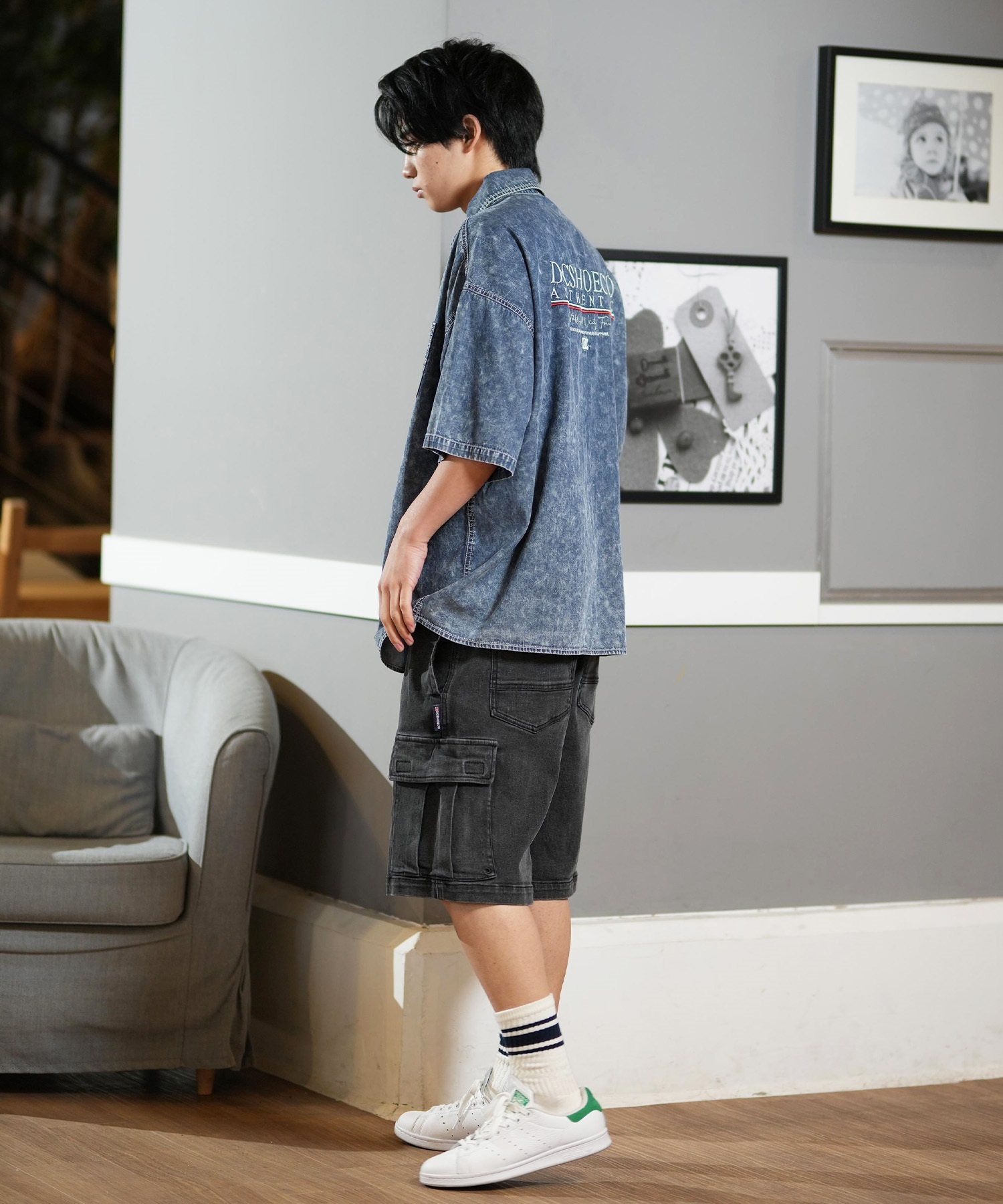 DC ディーシー ショートパンツ メンズ カーゴショーツ ワイドシルエット 25 WIDE CARGO SHORT DWS251078(BLK-M)