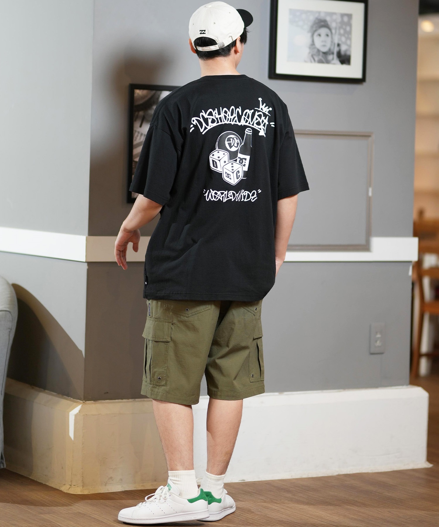 DC ディーシー ショートパンツ メンズ カーゴショーツ ワイドシルエット 25 WIDE CARGO SHORT DWS251078(BLK-M)
