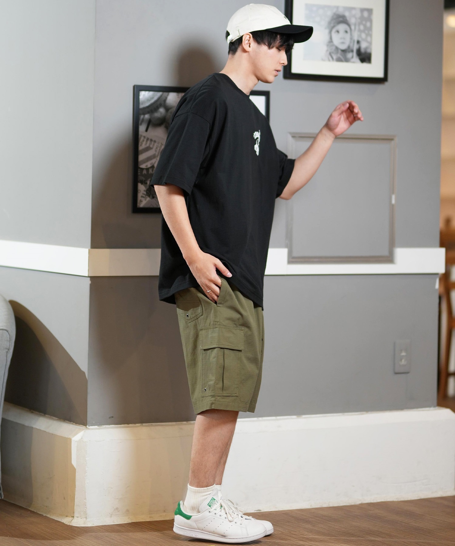 DC ディーシー ショートパンツ メンズ カーゴショーツ ワイドシルエット 25 WIDE CARGO SHORT DWS251078(BLK-M)