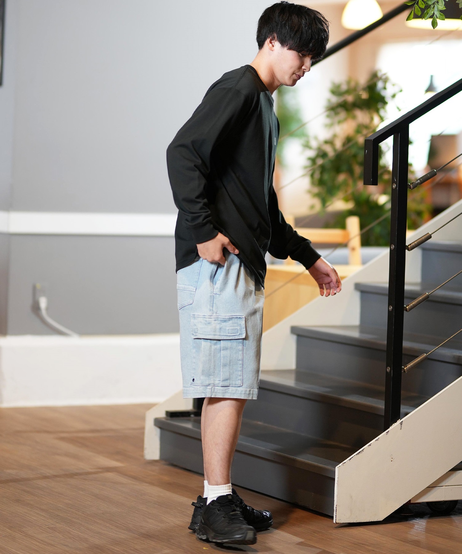 DC ディーシー ショートパンツ メンズ カーゴショーツ ワイドシルエット 25 WIDE CARGO SHORT DWS251078(BLK-M)