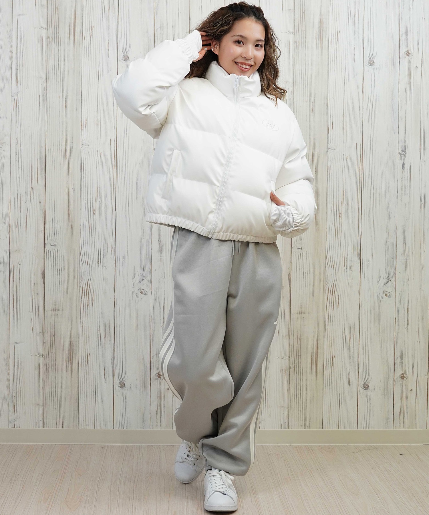 DC ディーシー ダウン ジャケット レディース シンプル ロゴ 中綿