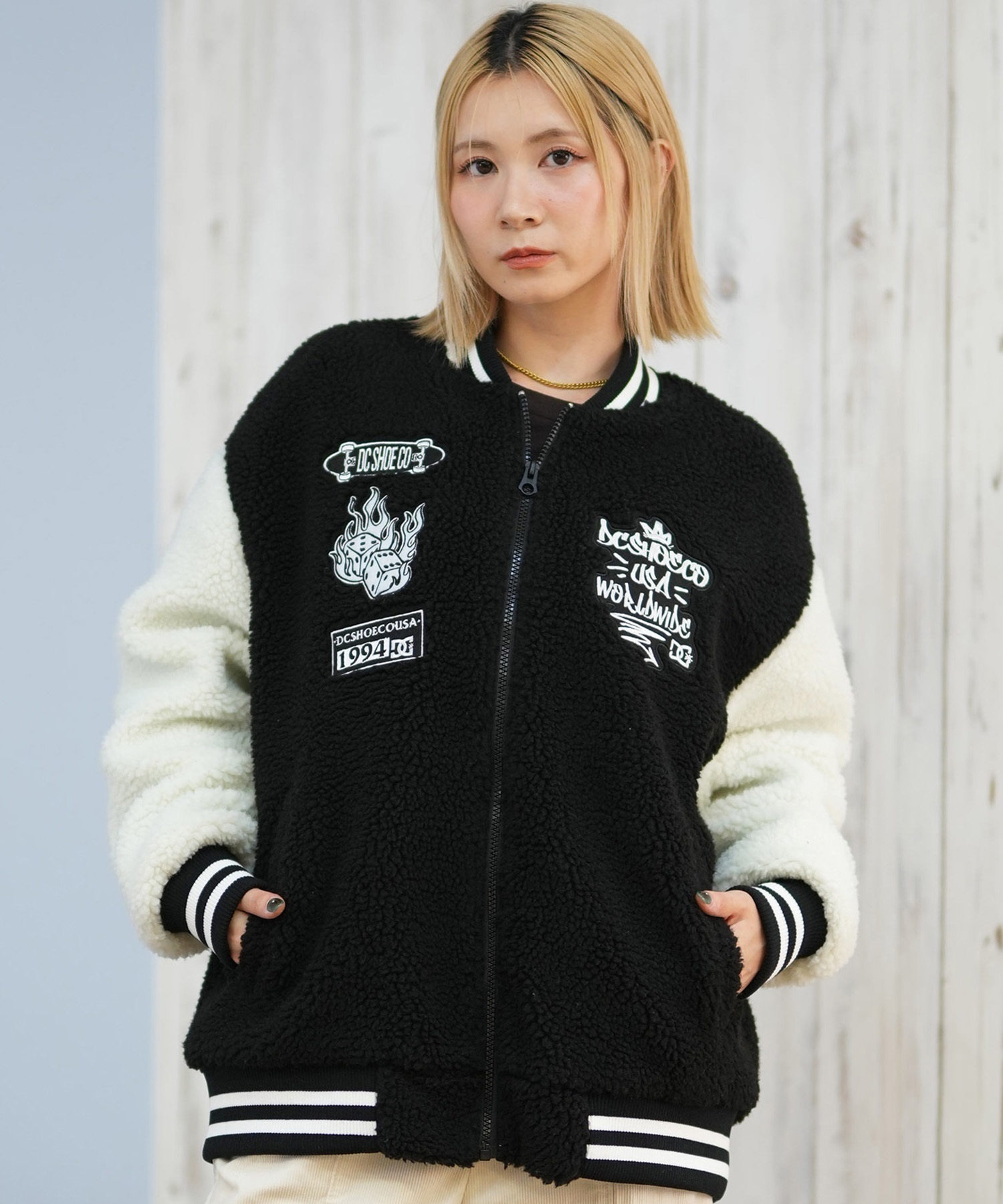 DC ディーシー ジャケット レディース ボア オーバーサイズ BOA