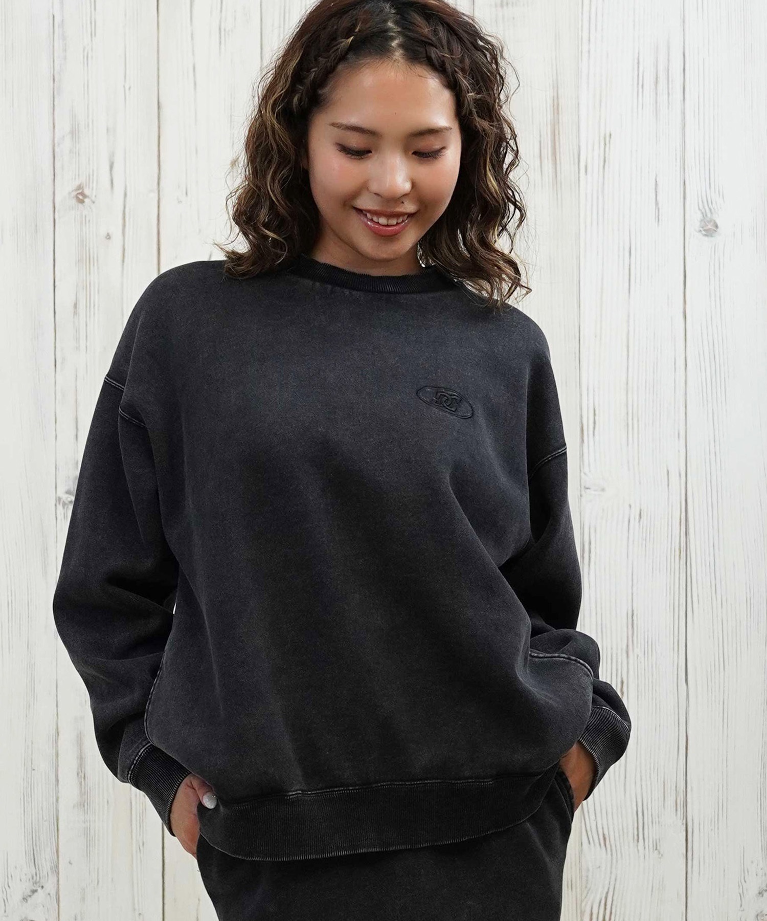 DC ディーシー トレーナー スウェット レディース 古着風 ヴィンテージ加工 裏起毛 セットアップ対応 LPO254309(BES-M)