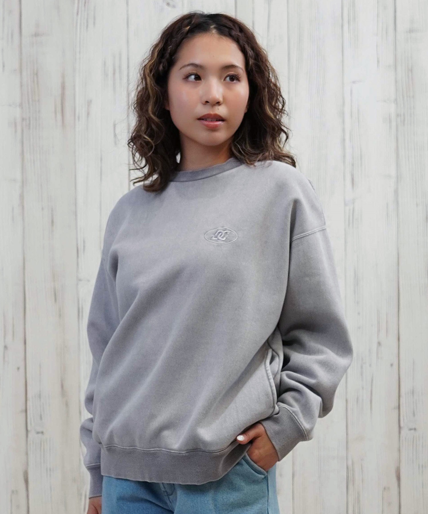 DC ディーシー トレーナー スウェット レディース 古着風 ヴィンテージ加工 裏起毛 セットアップ対応 LPO254309(BES-M)