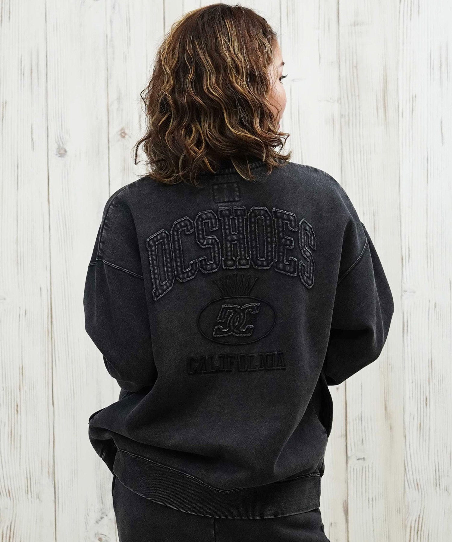 DC ディーシー トレーナー スウェット レディース 古着風 ヴィンテージ加工 裏起毛 セットアップ対応 LPO254309(BES-M)