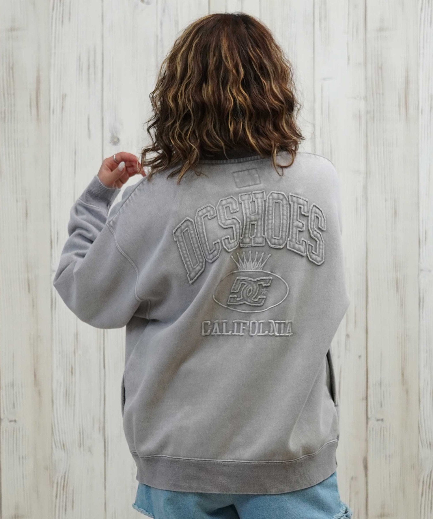 DC ディーシー トレーナー スウェット レディース 古着風 ヴィンテージ加工 裏起毛 セットアップ対応 LPO254309(BES-M)
