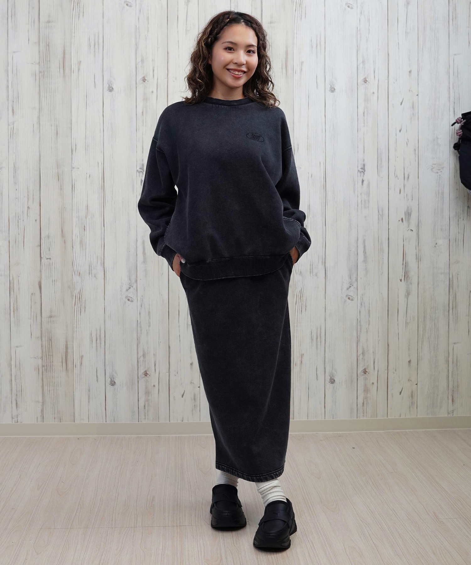 DC ディーシー トレーナー スウェット レディース 古着風 ヴィンテージ加工 裏起毛 セットアップ対応 LPO254309(BES-M)