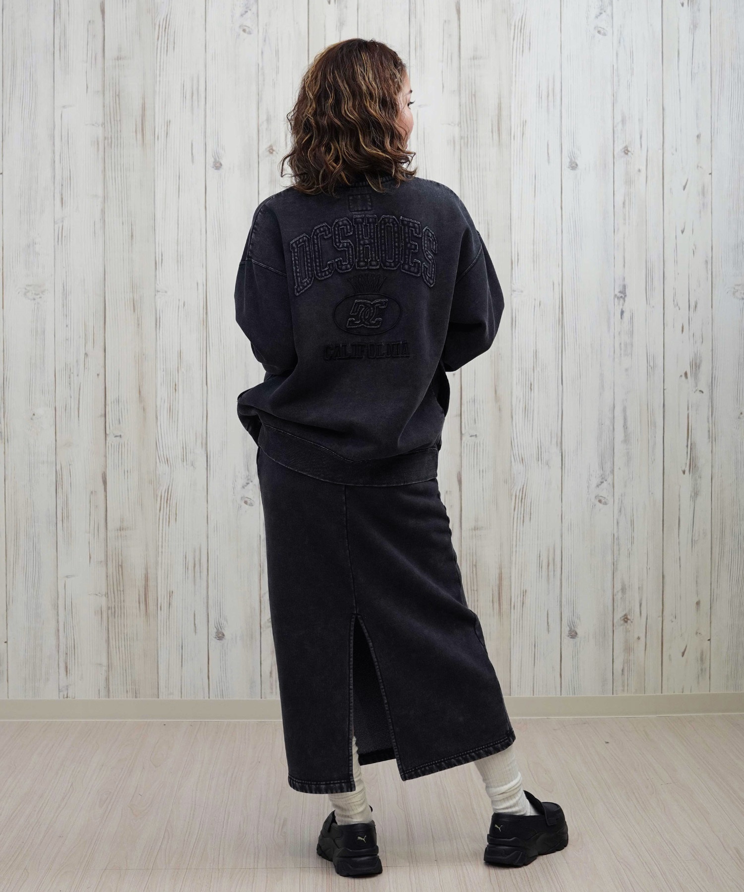 DC ディーシー トレーナー スウェット レディース 古着風 ヴィンテージ加工 裏起毛 セットアップ対応 LPO254309(BES-M)