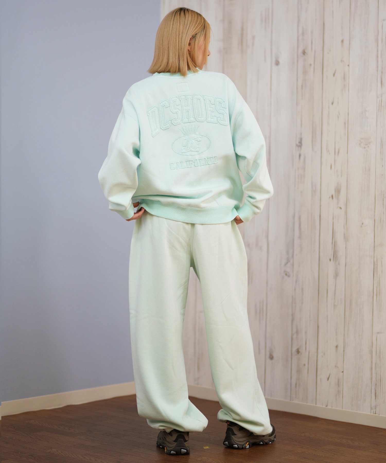 DC ディーシー トレーナー スウェット レディース 古着風 ヴィンテージ加工 裏起毛 セットアップ対応 LPO254309(BES-M)