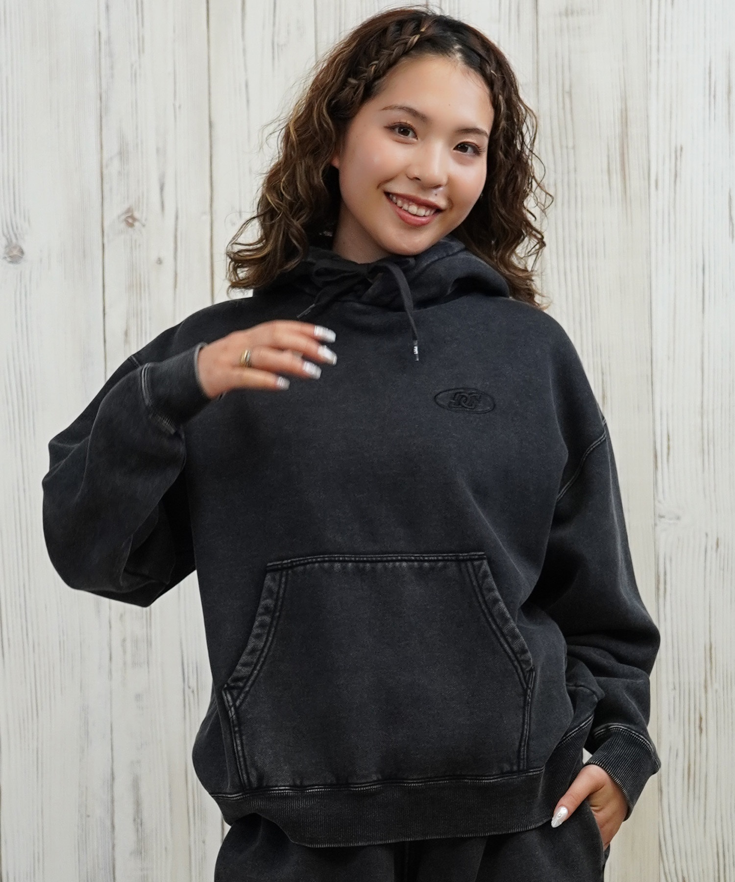 DC ディーシー プルオーバー パーカー レディース クロップド丈 ショート丈 セットアップ対応 裏起毛 LPO254308(BES-M)